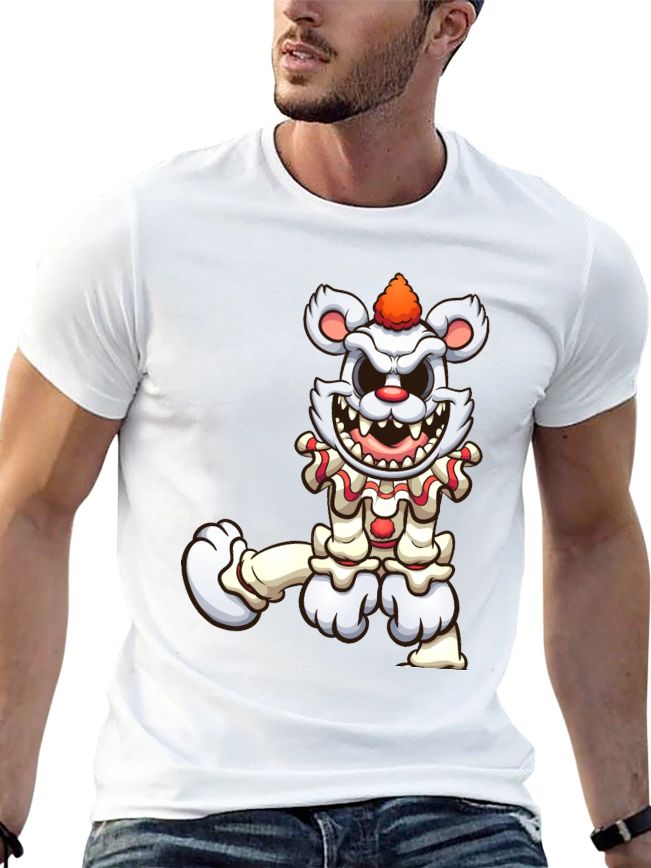 Creepy Clown Bear Graphic T-Shirt