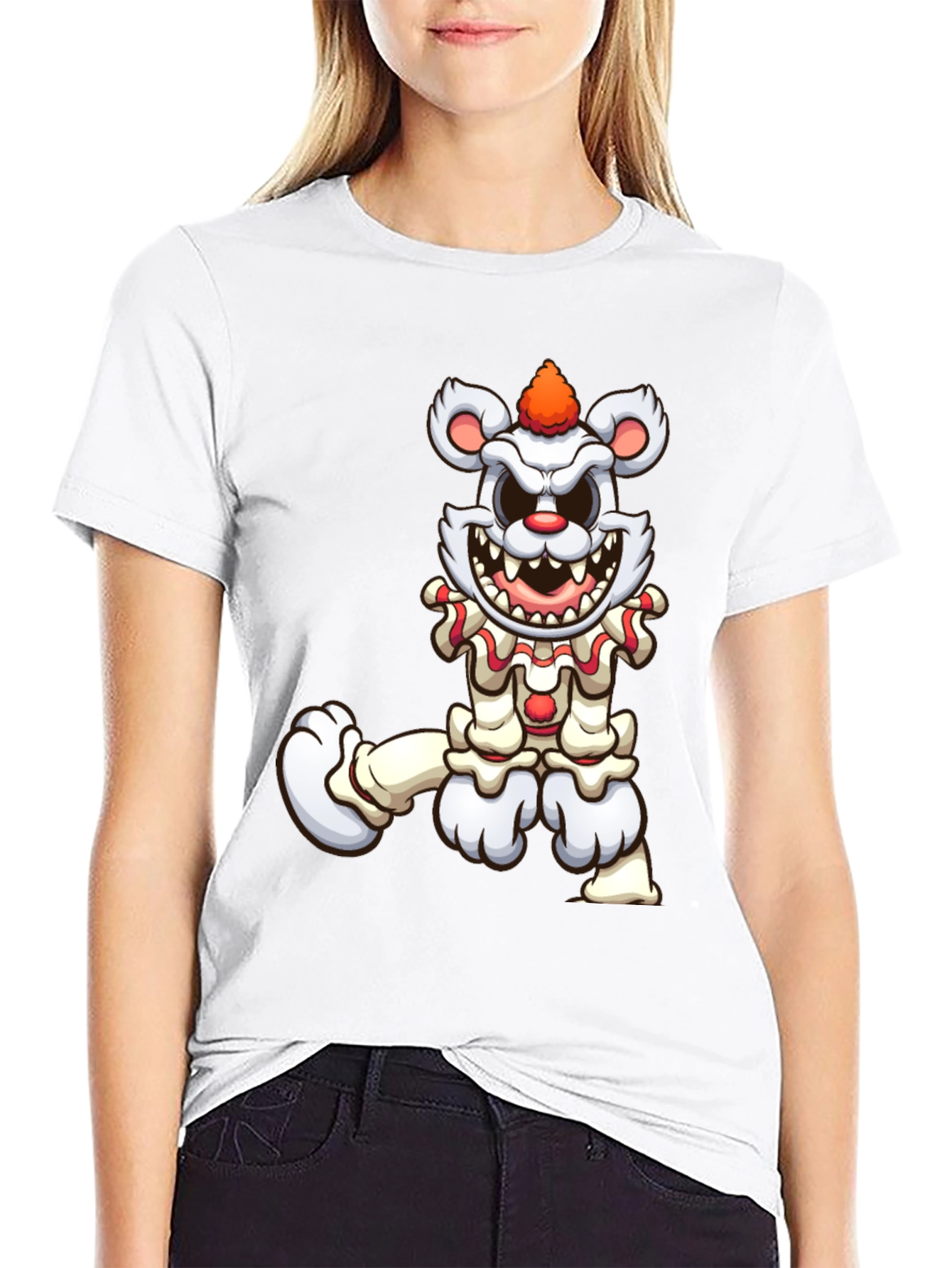 Creepy Clown Bear Graphic T-Shirt