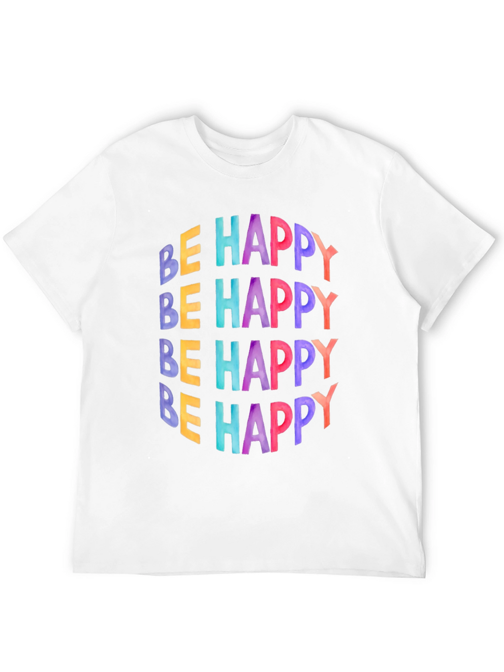 Be Happy Graphic Tee - Black Cotton T-Shirt