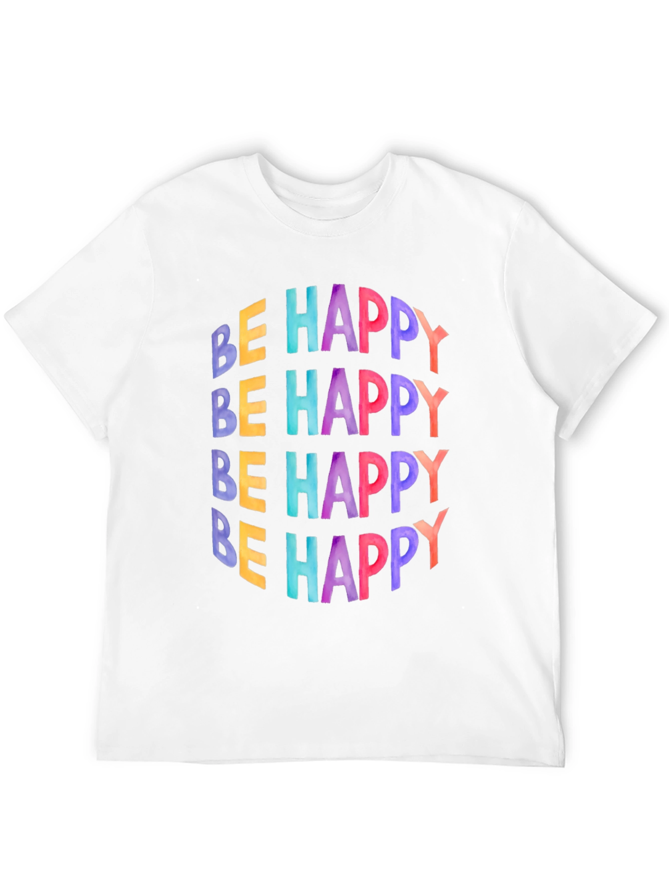Be Happy Graphic Tee - Black Cotton T-Shirt