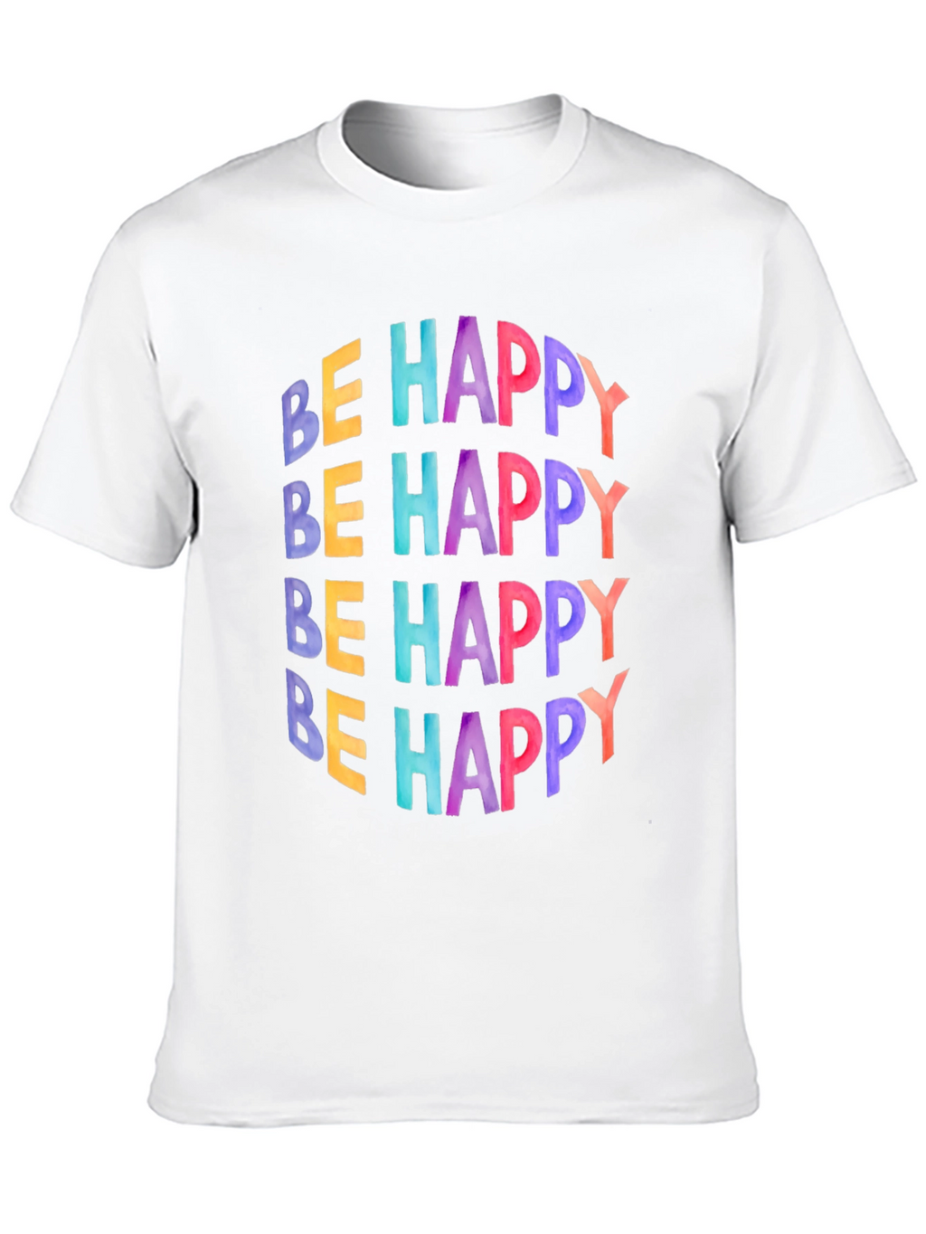 Be Happy Graphic Tee - Black Cotton T-Shirt