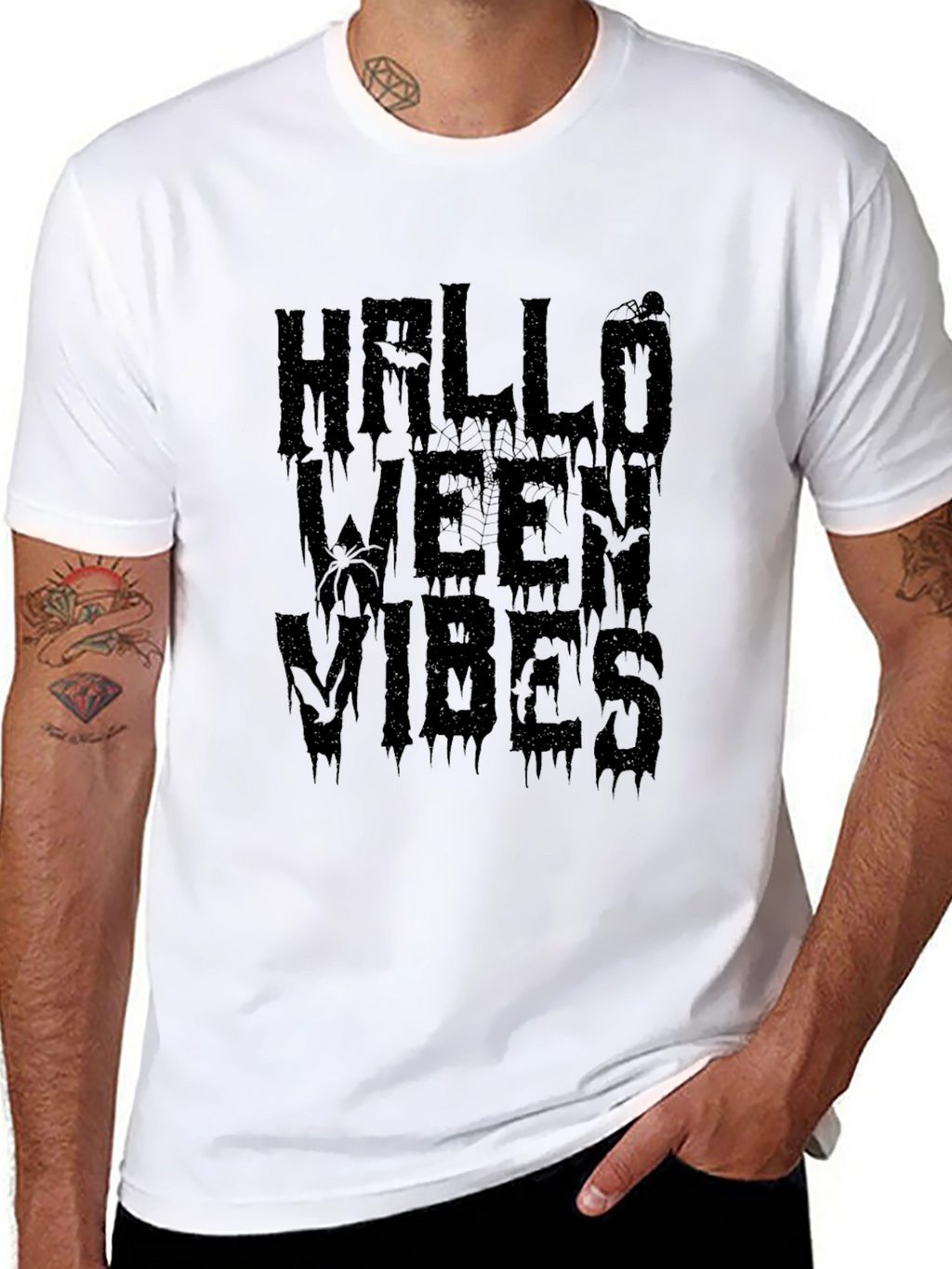Halloween Vibes Graphic Tee - Mens Black T-Shirt
