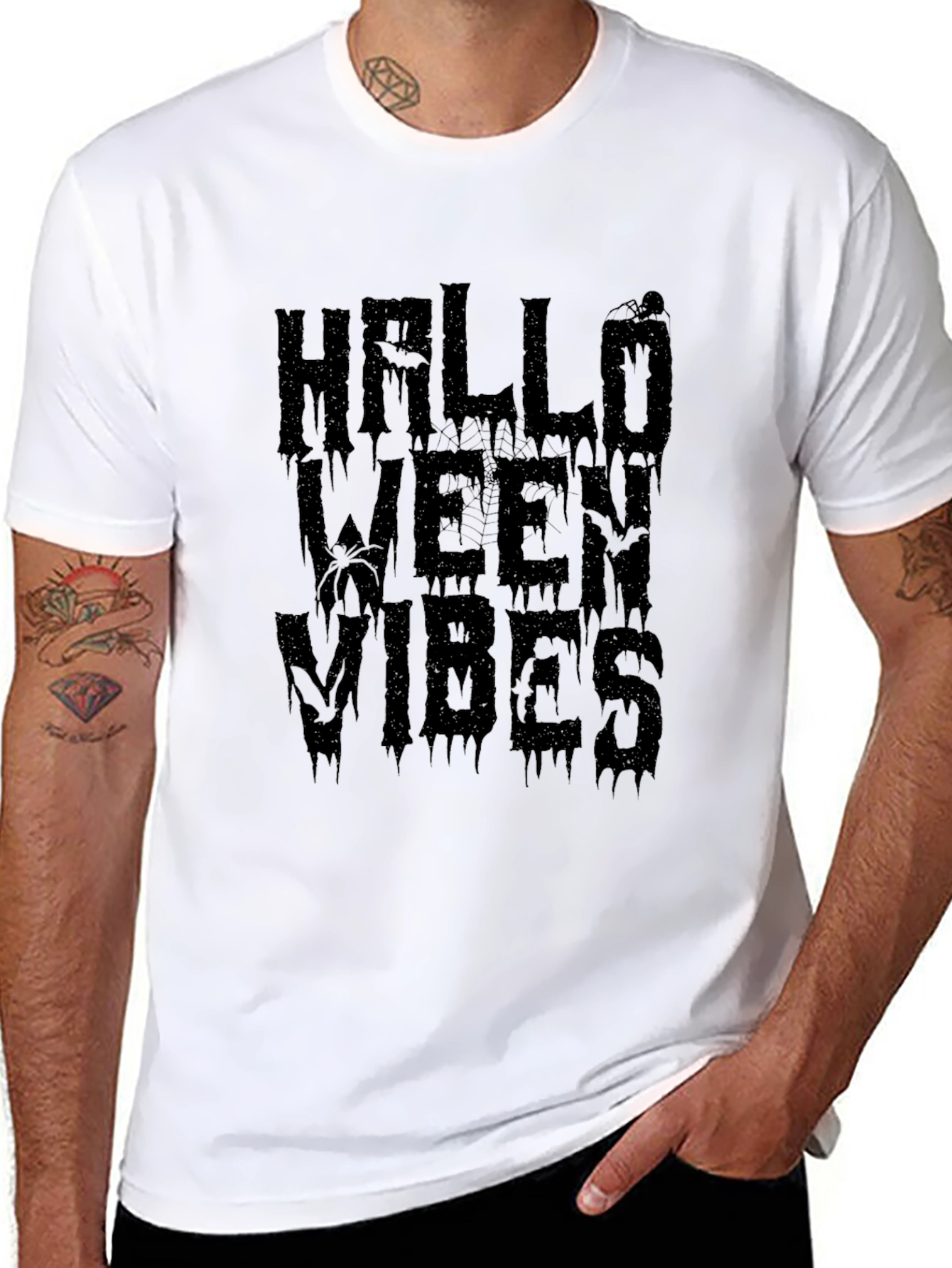 Halloween Vibes Graphic Tee - Mens Black T-Shirt