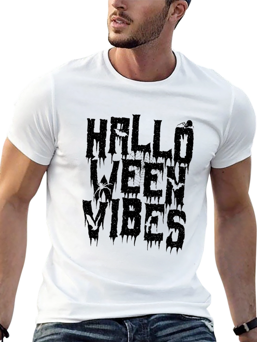 Halloween Vibes Graphic Tee - Mens Black T-Shirt