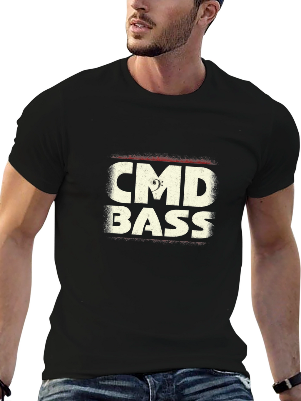 CMD Bass Clef Graphic Black T-Shirt