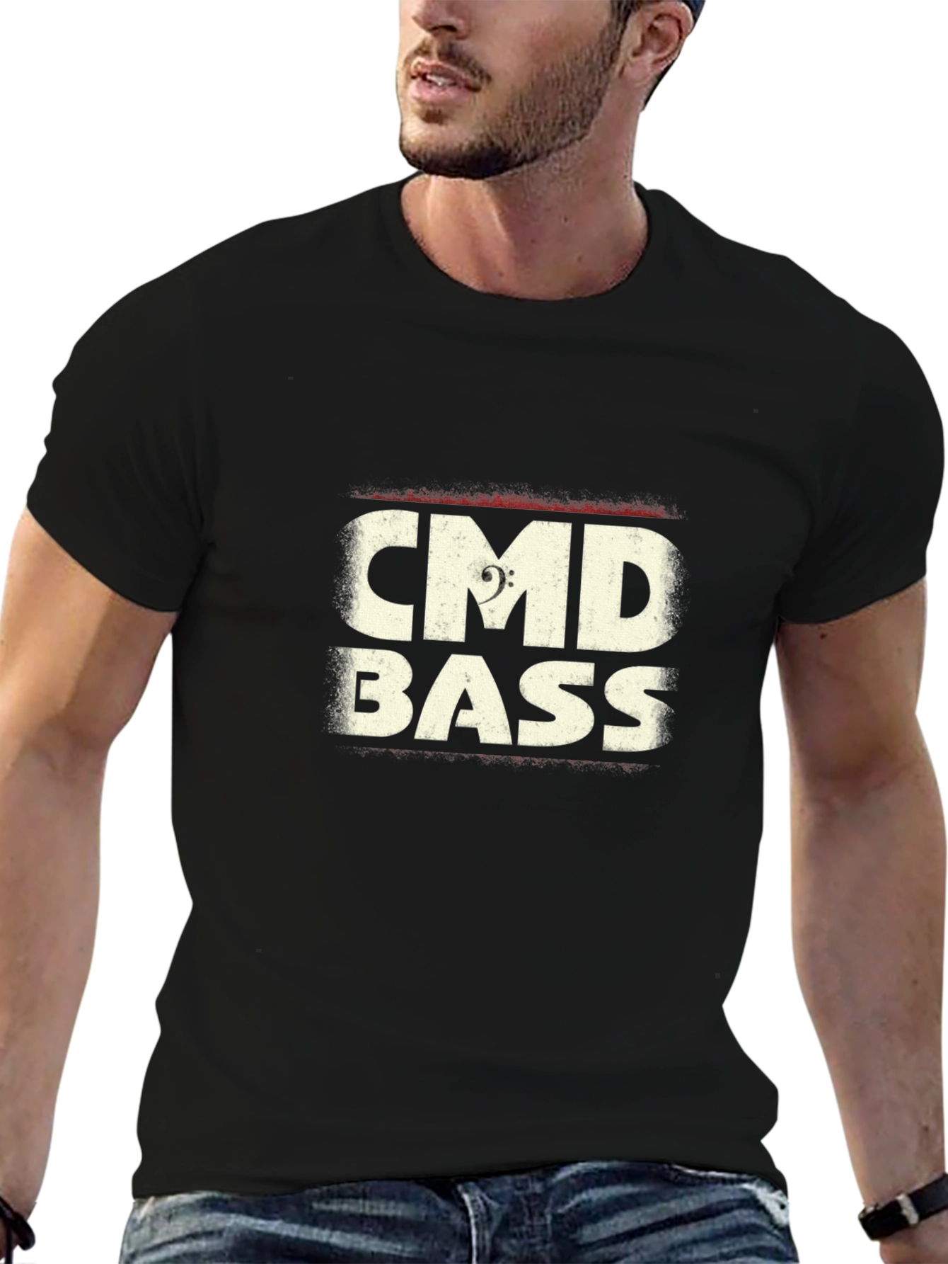 CMD Bass Clef Graphic Black T-Shirt