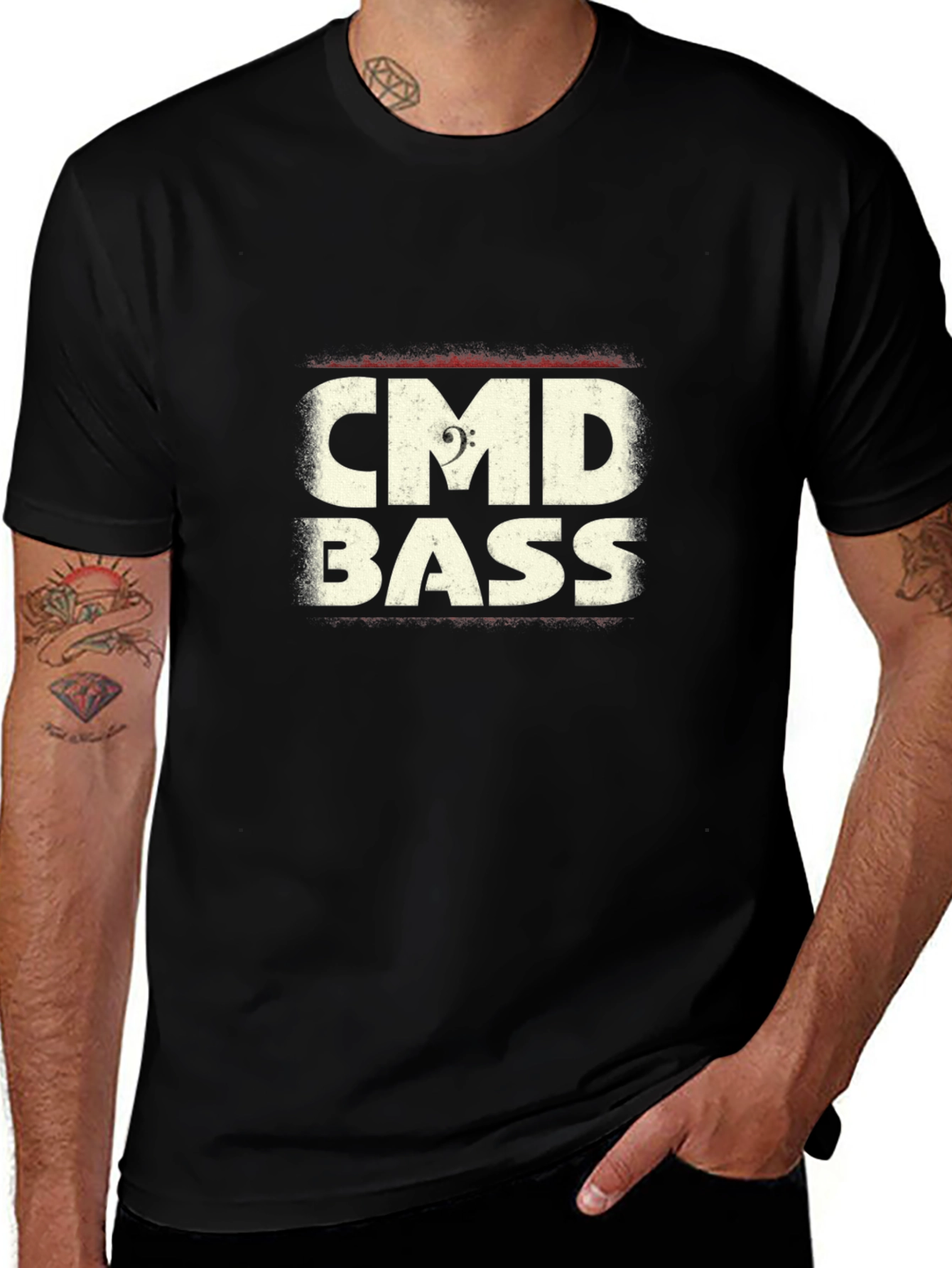 CMD Bass Clef Graphic Black T-Shirt