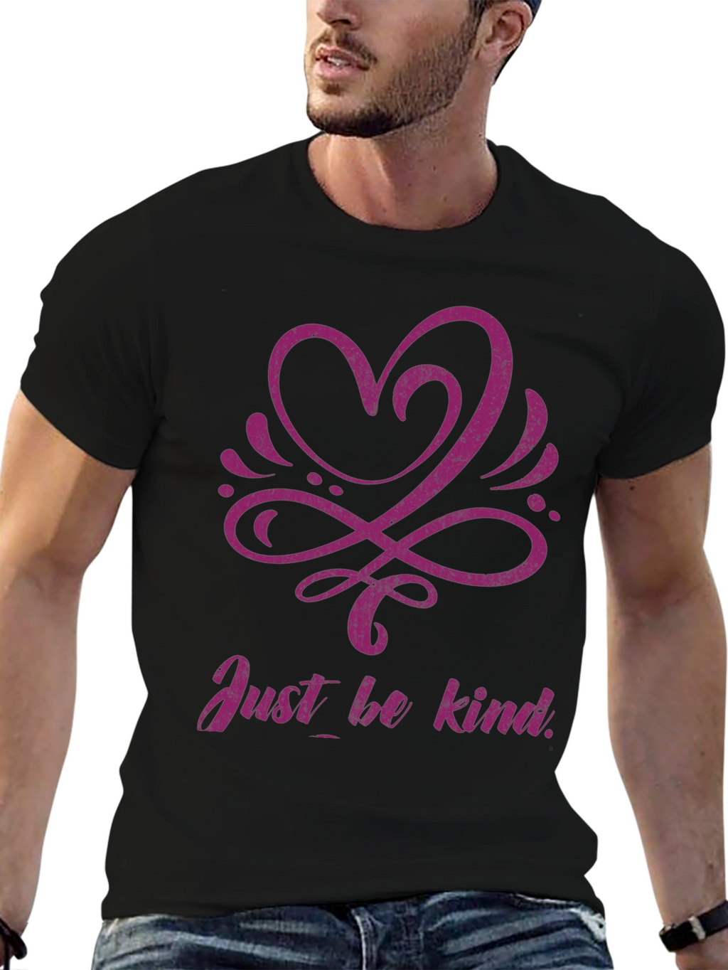 Kindness Heart Graphic Black T-Shirt