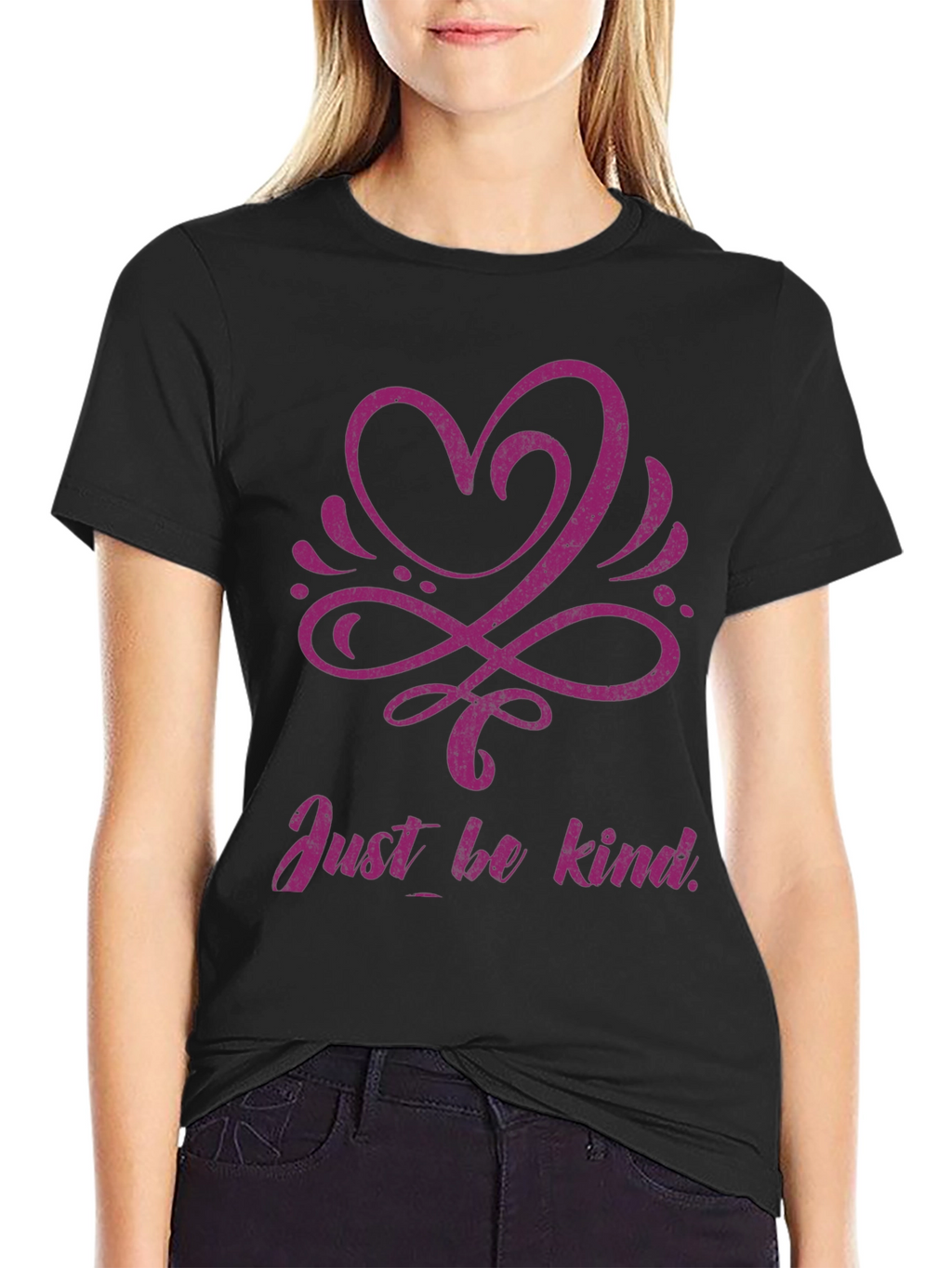 Kindness Heart Graphic Black T-Shirt