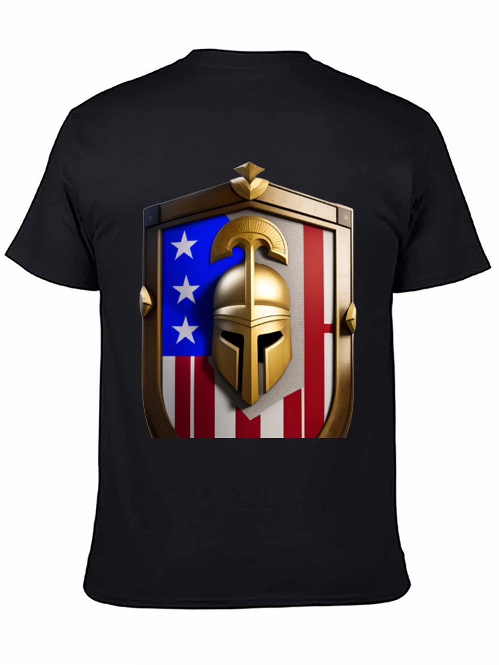 Patriotic Spartan Helmet Shield T-Shirt