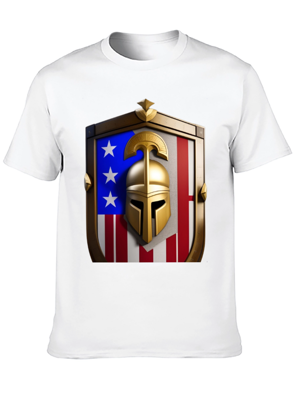 Patriotic Spartan Helmet Shield T-Shirt
