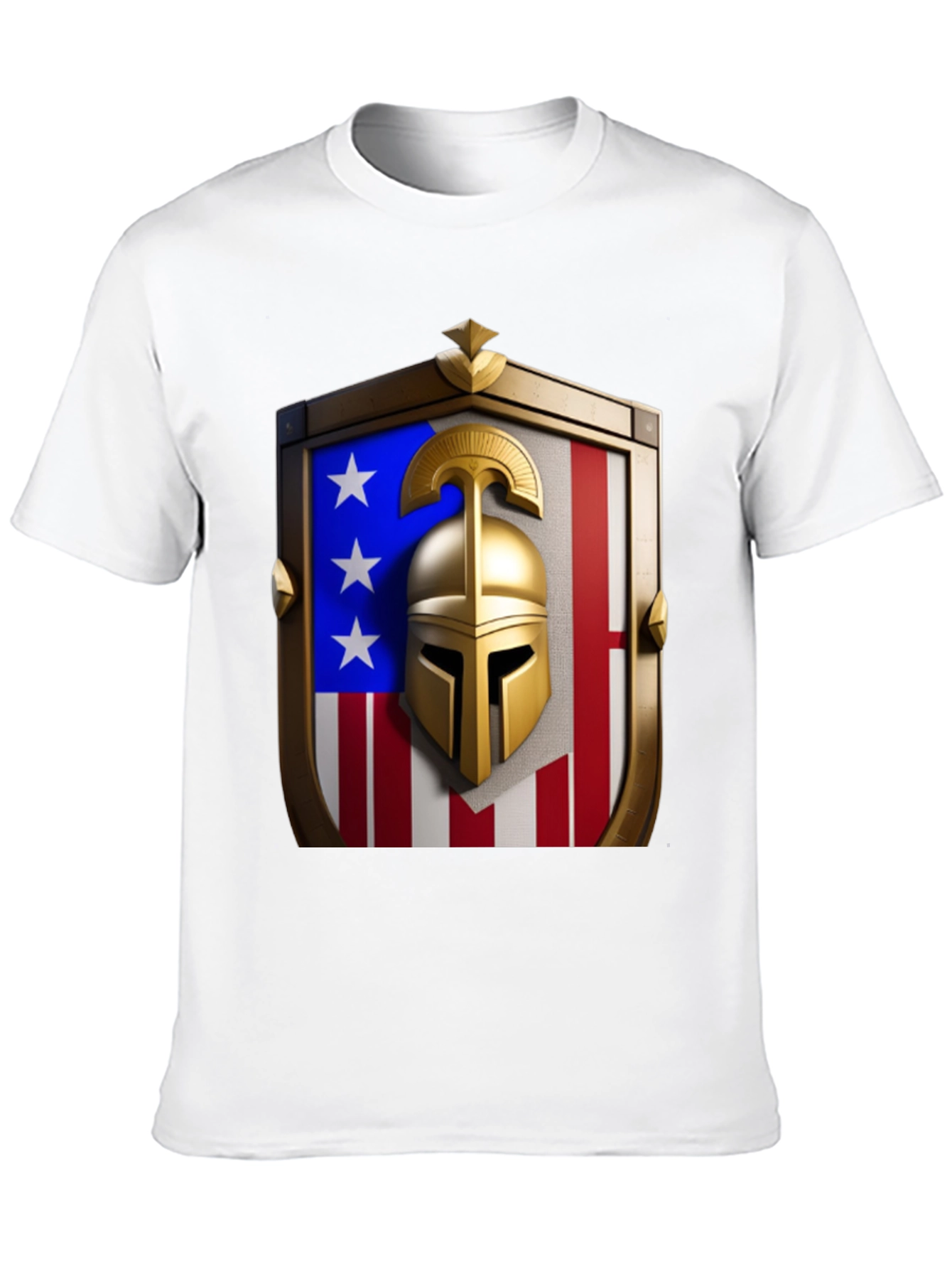 Patriotic Spartan Helmet Shield T-Shirt