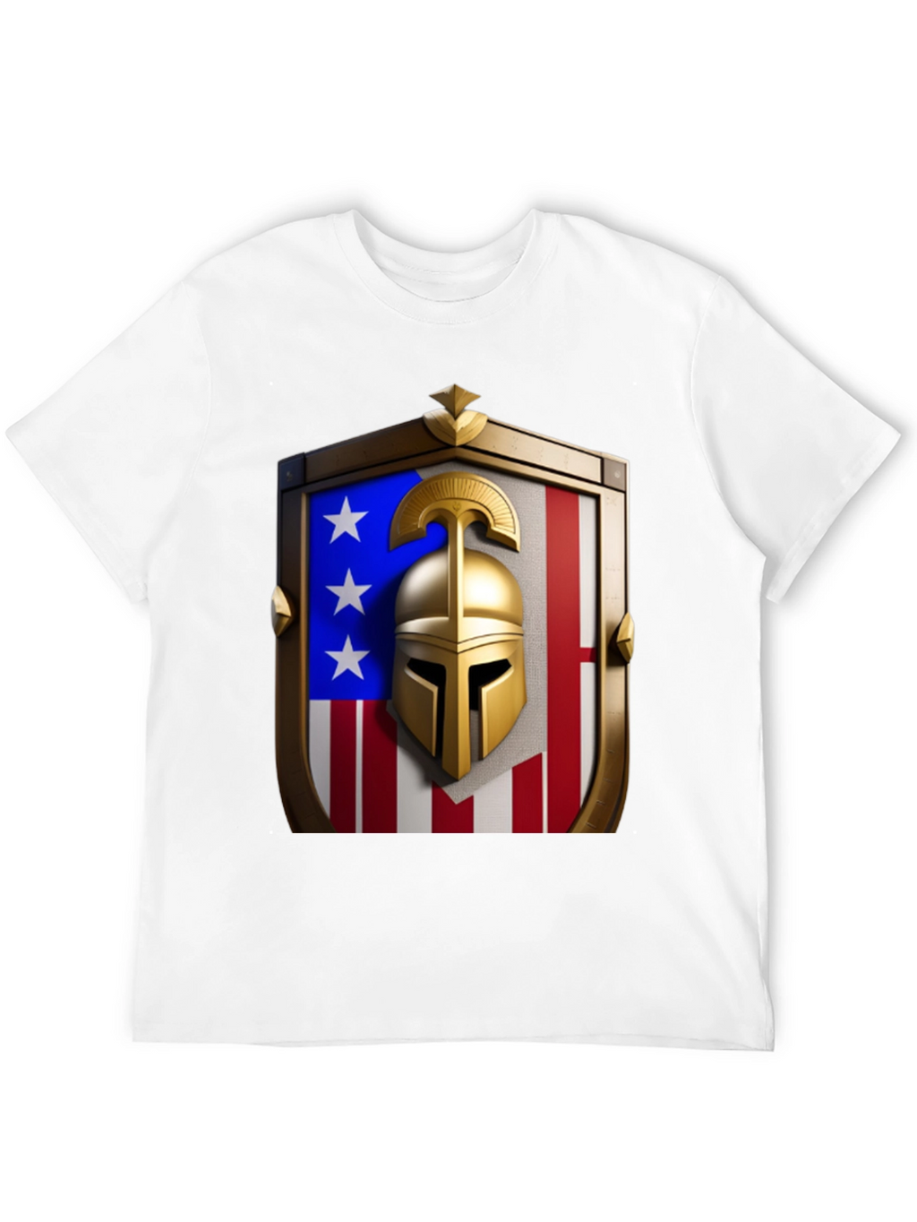 Patriotic Spartan Helmet Shield T-Shirt