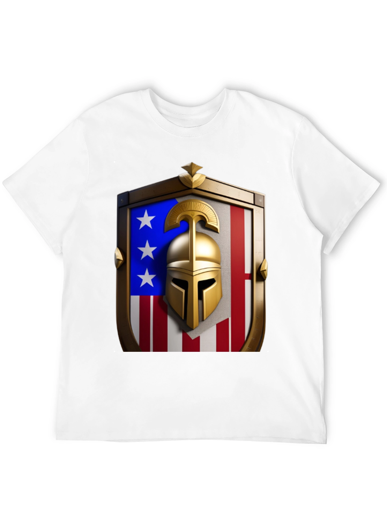 Patriotic Spartan Helmet Shield T-Shirt