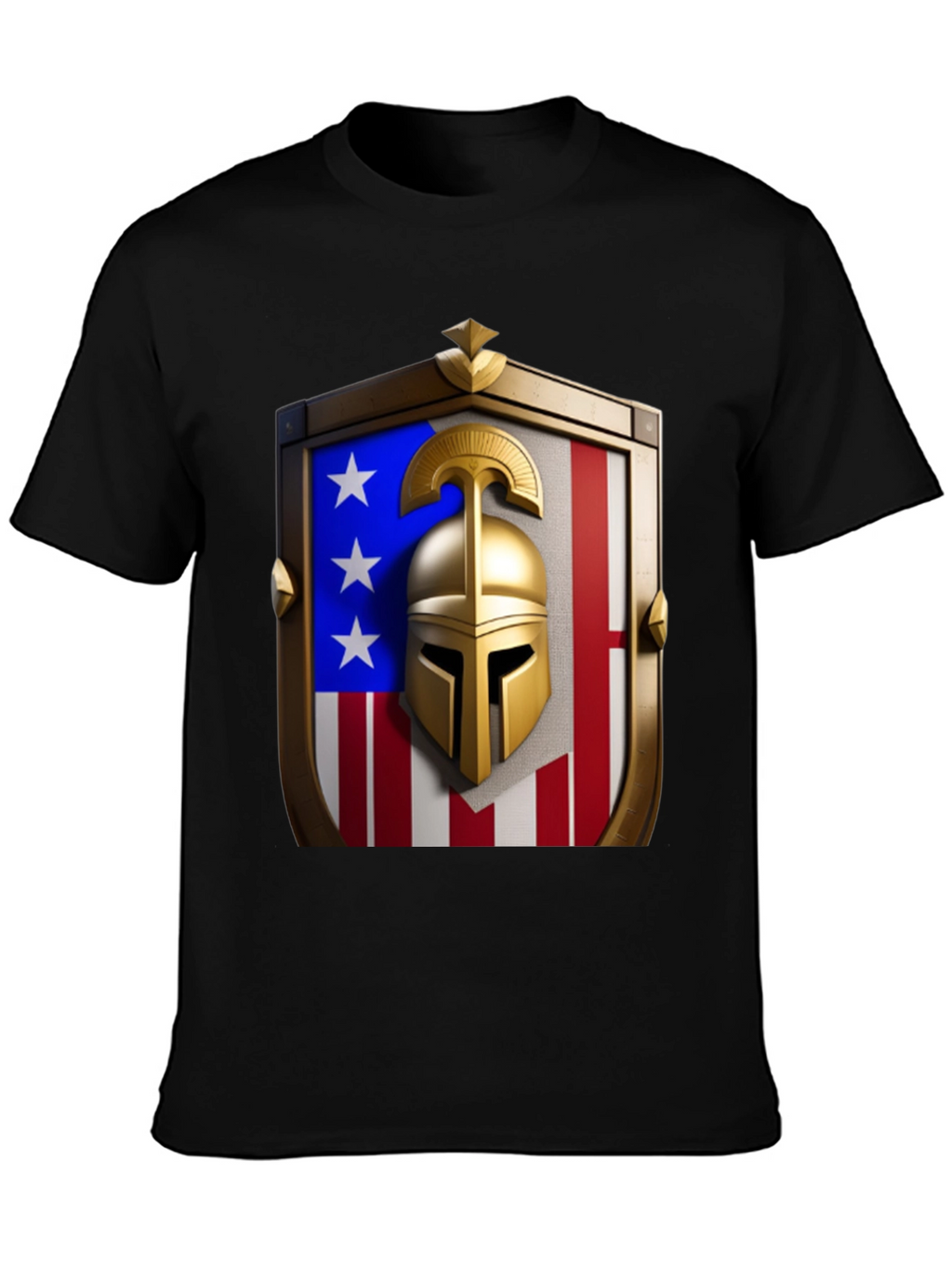 Patriotic Spartan Helmet Shield T-Shirt