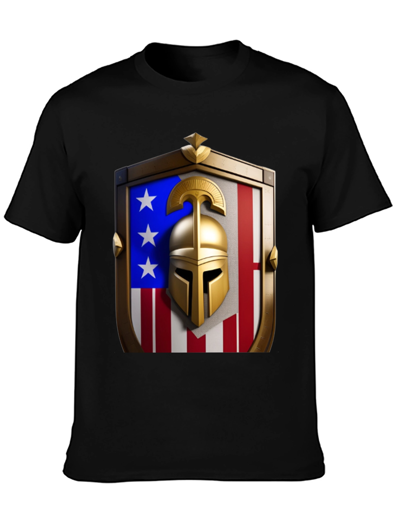 Patriotic Spartan Helmet Shield T-Shirt