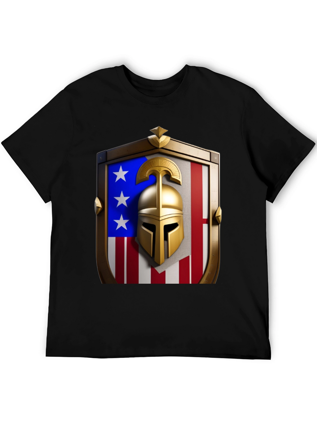 Patriotic Spartan Helmet Shield T-Shirt