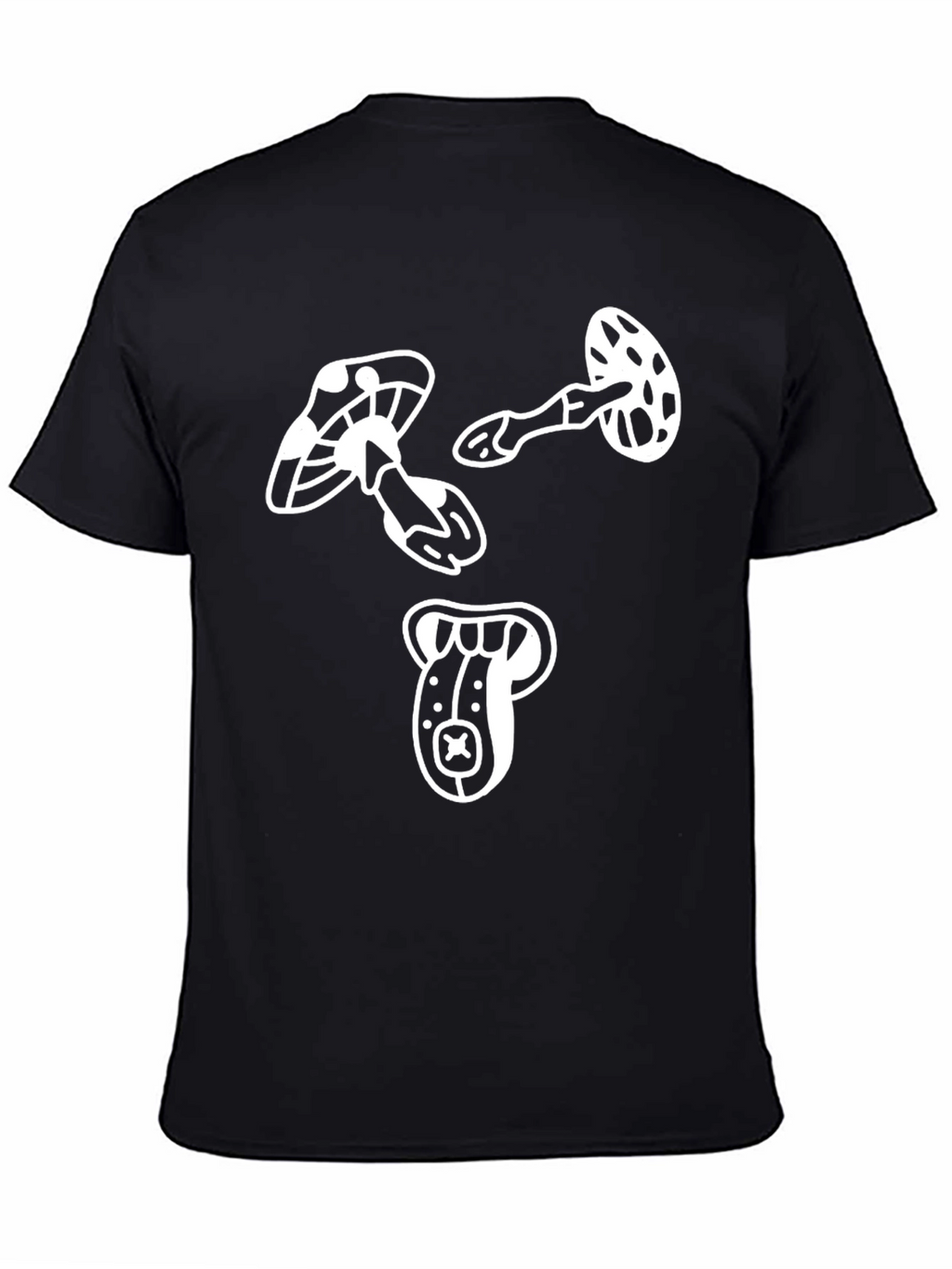 Mushroom Graphic Tee - Modern Black T-Shirt