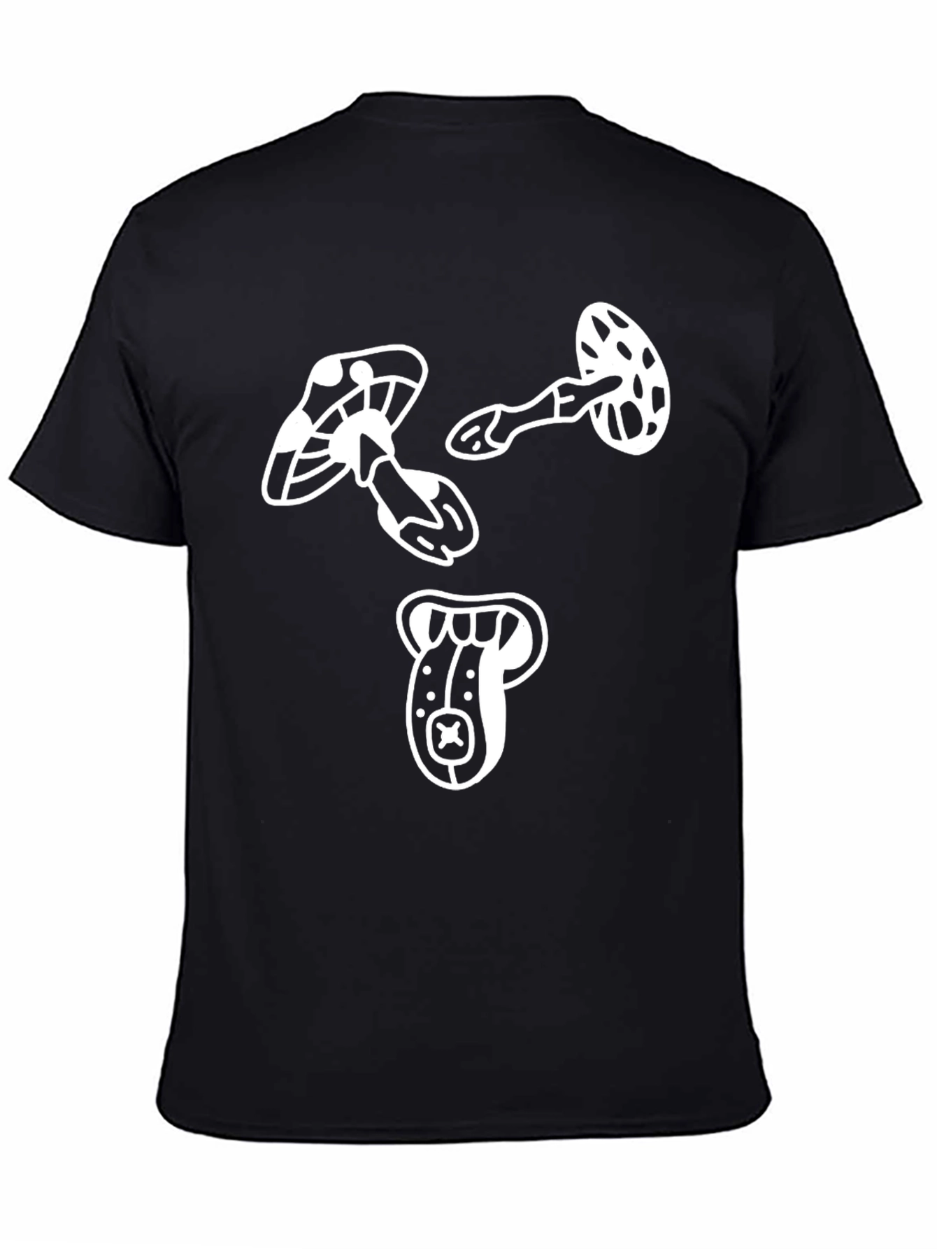 Mushroom Graphic Tee - Modern Black T-Shirt
