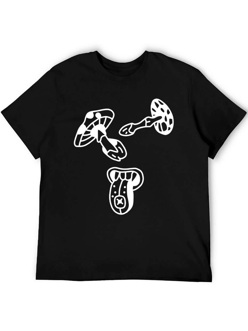 Mushroom Graphic Tee - Modern Black T-Shirt