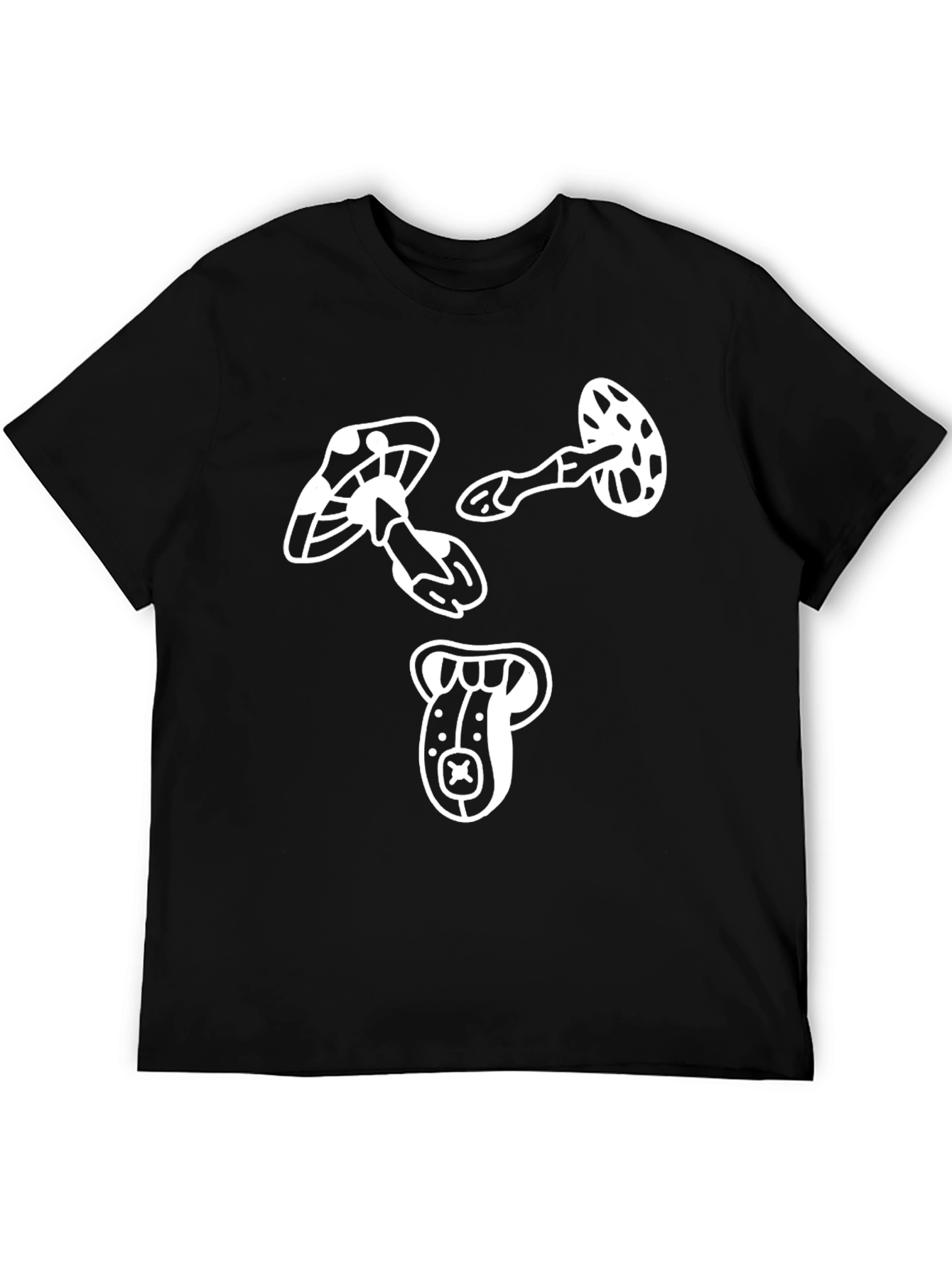 Mushroom Graphic Tee - Modern Black T-Shirt