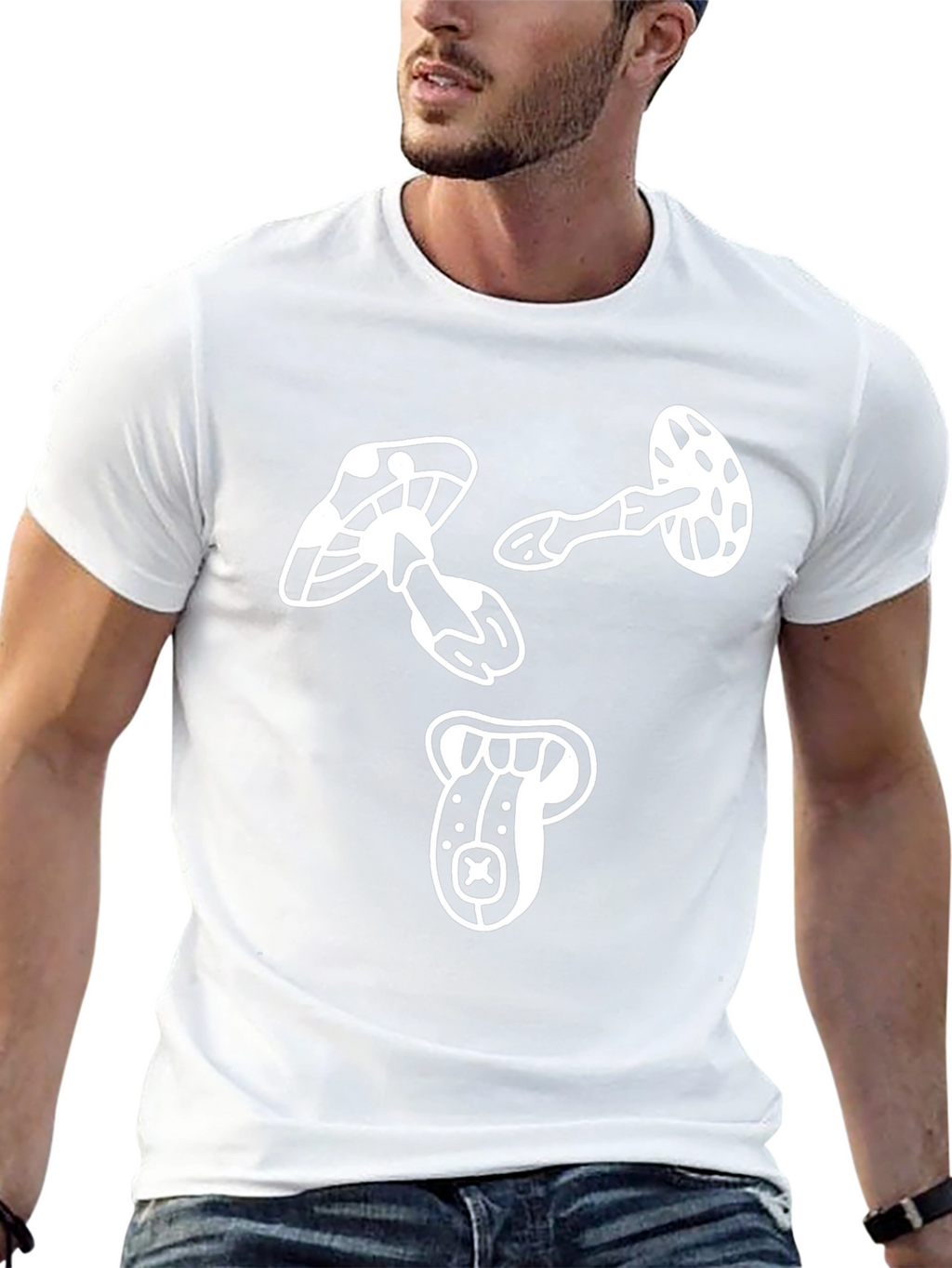 Mushroom Graphic Tee - Modern Black T-Shirt