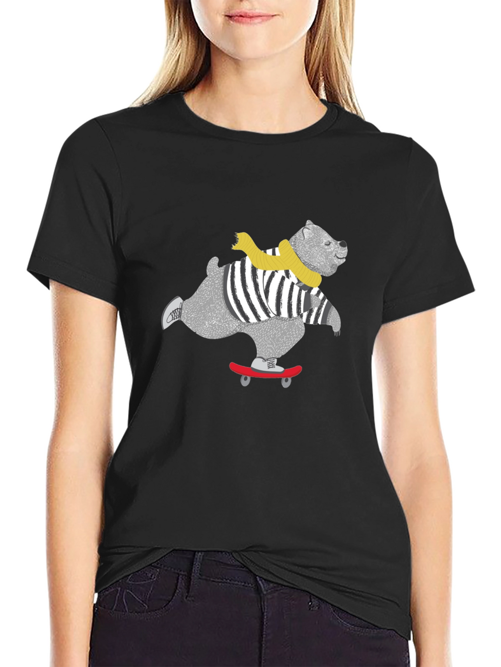Skateboarding Bear Graphic Tee - Cool & Casual!