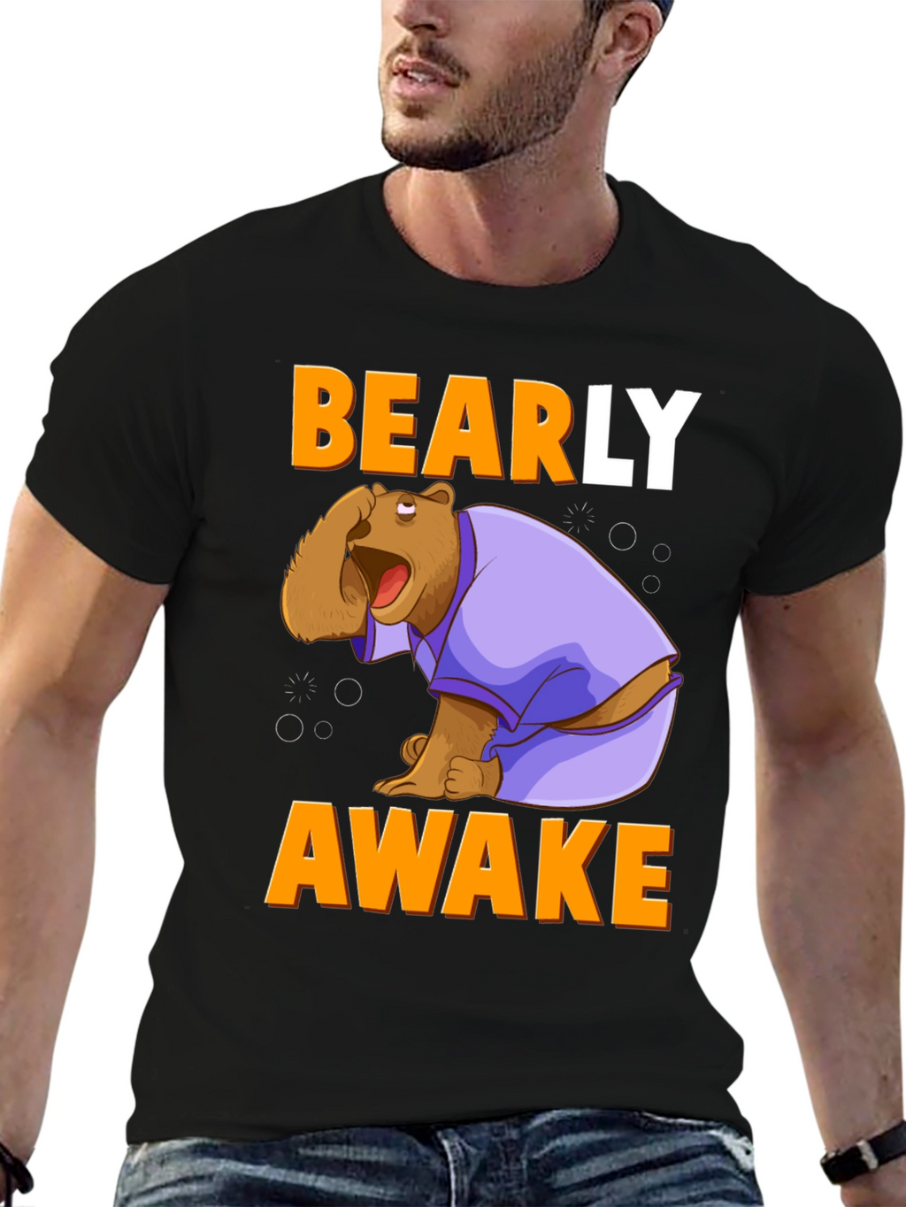 Bearly Awake T-Shirt - Funny Cartoon Bear Tee