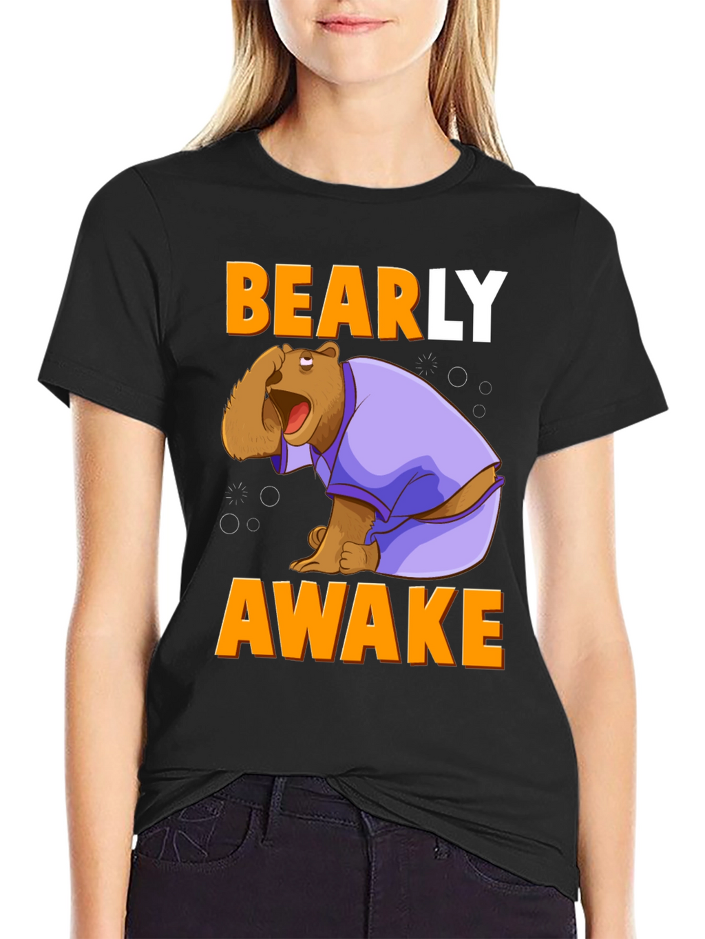 Bearly Awake T-Shirt - Funny Cartoon Bear Tee