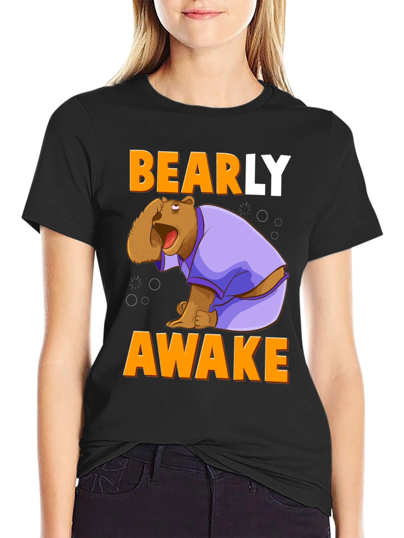 Bearly Awake T-Shirt - Funny Cartoon Bear Tee