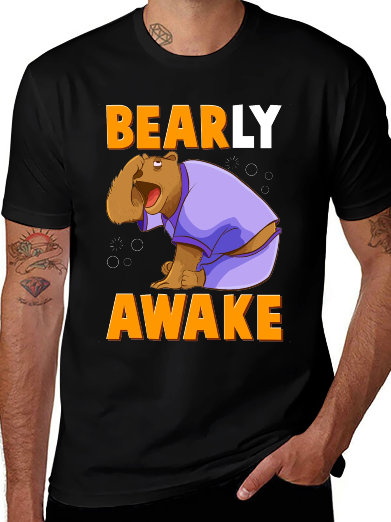 Bearly Awake T-Shirt - Funny Cartoon Bear Tee