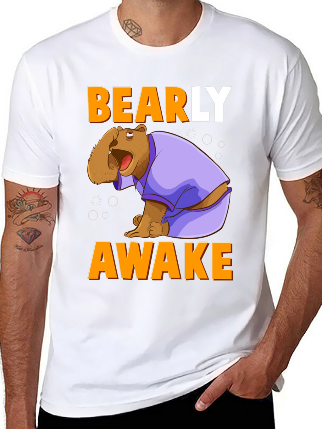 Bearly Awake T-Shirt - Funny Cartoon Bear Tee