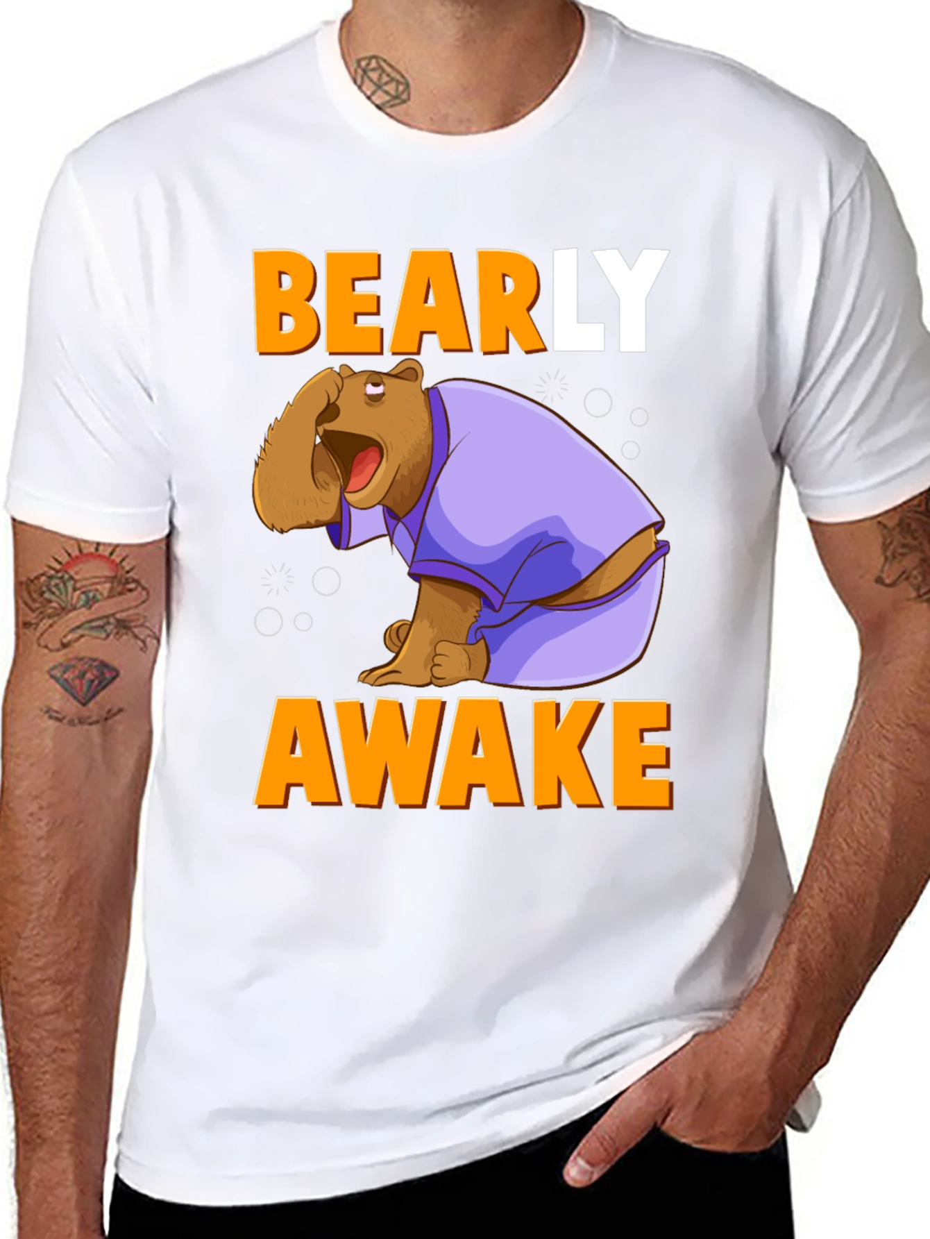 Bearly Awake T-Shirt - Funny Cartoon Bear Tee
