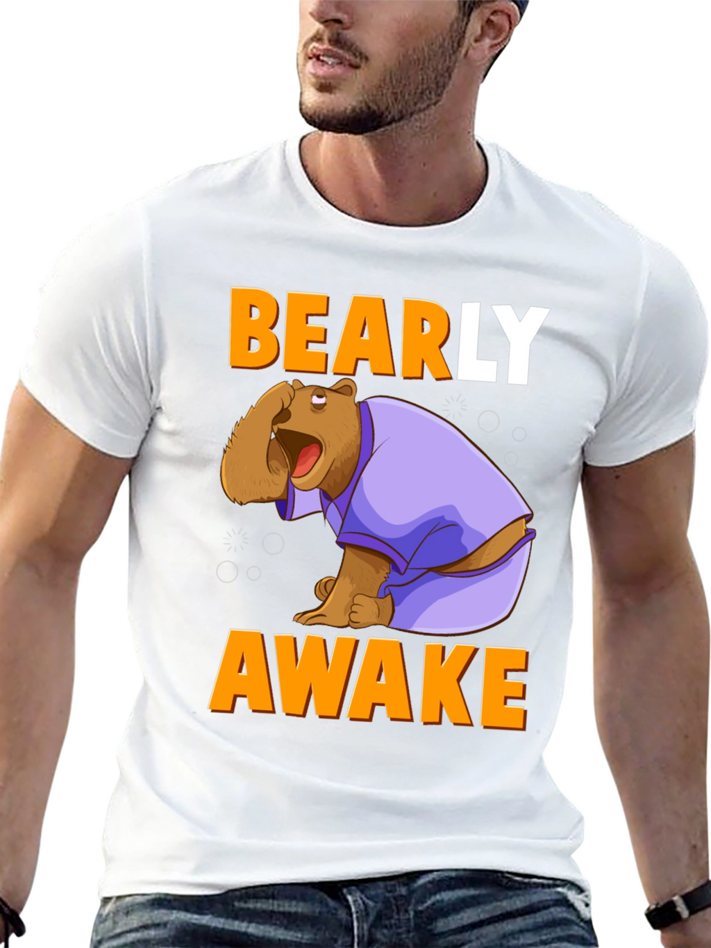Bearly Awake T-Shirt - Funny Cartoon Bear Tee