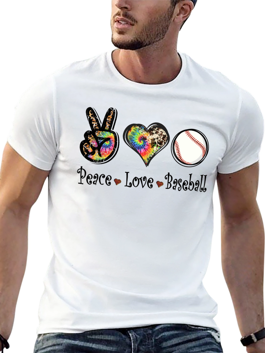 Peace Love Baseball T-Shirt
