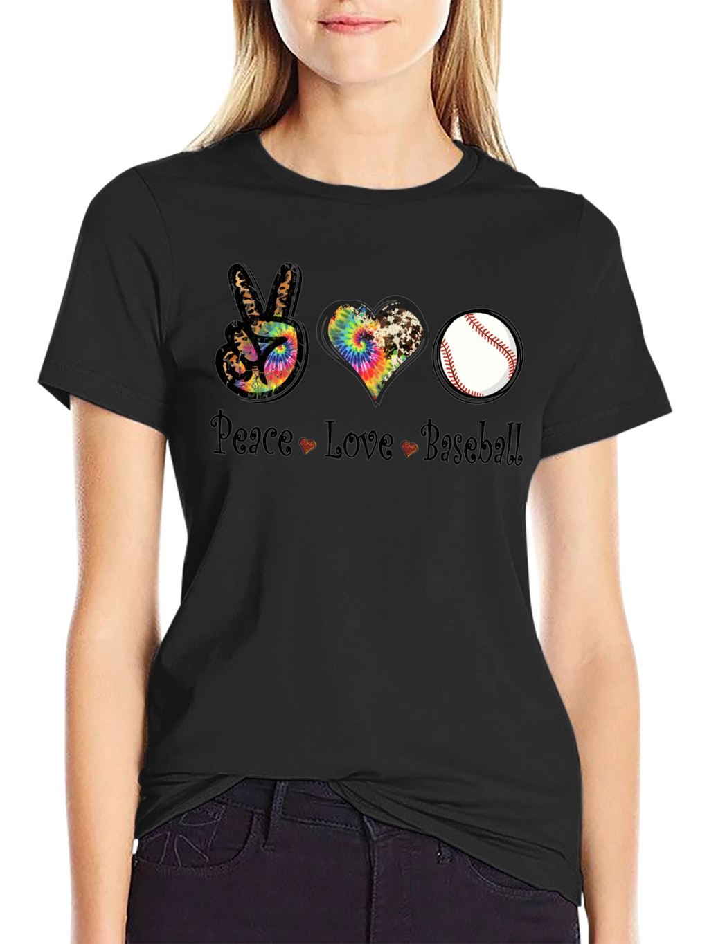 Peace Love Baseball T-Shirt