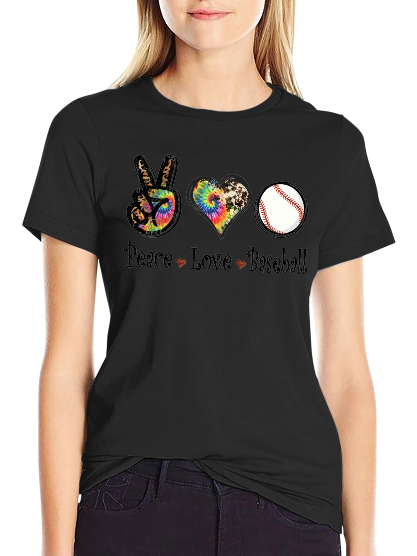 Peace Love Baseball T-Shirt