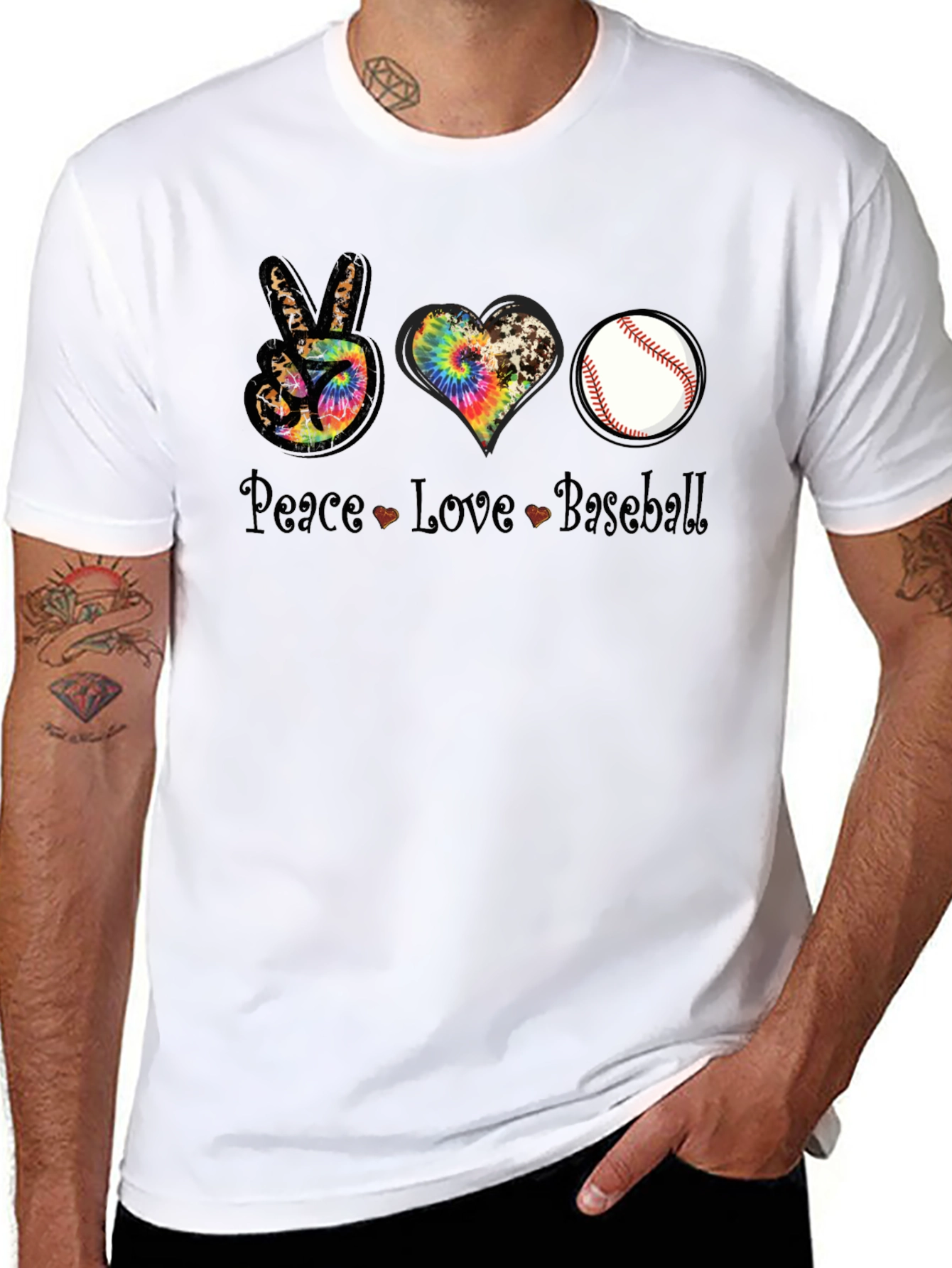 Peace Love Baseball T-Shirt