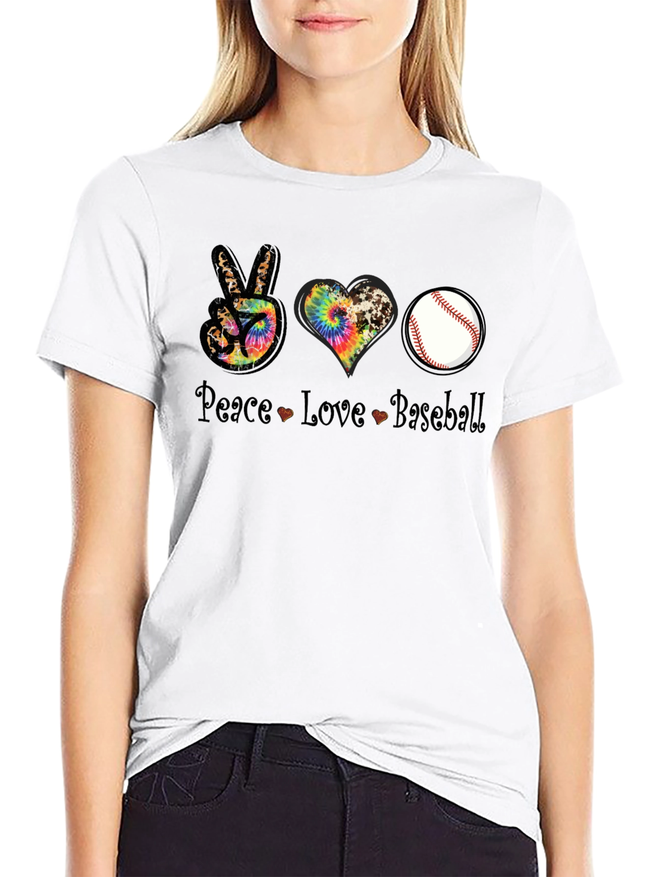 Peace Love Baseball T-Shirt