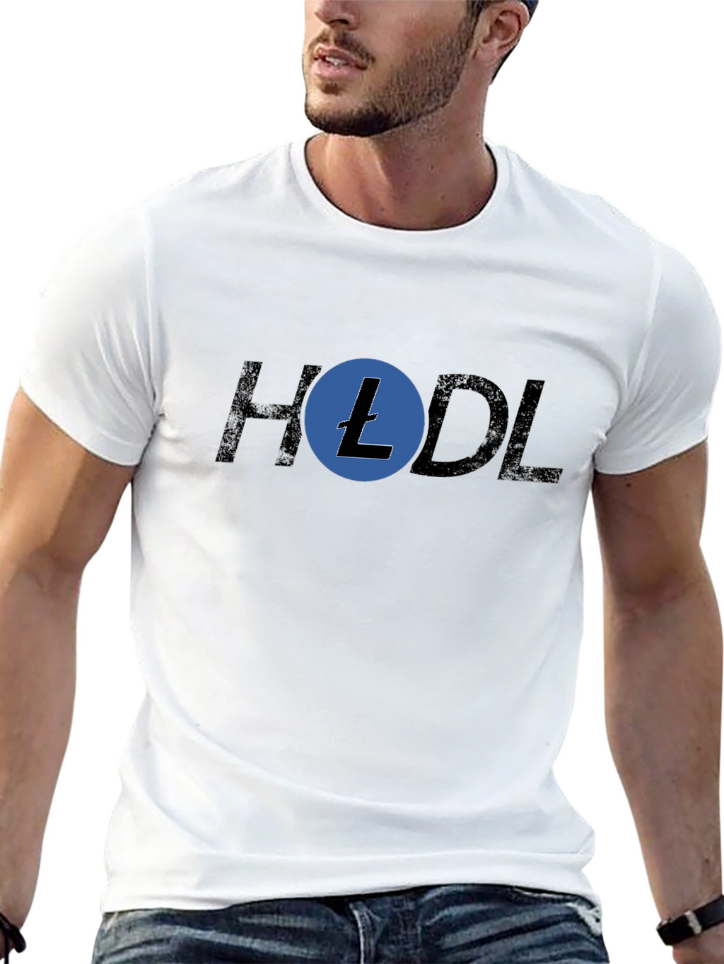 HODL Litecoin Crypto T-Shirt - Black Cotton Blend