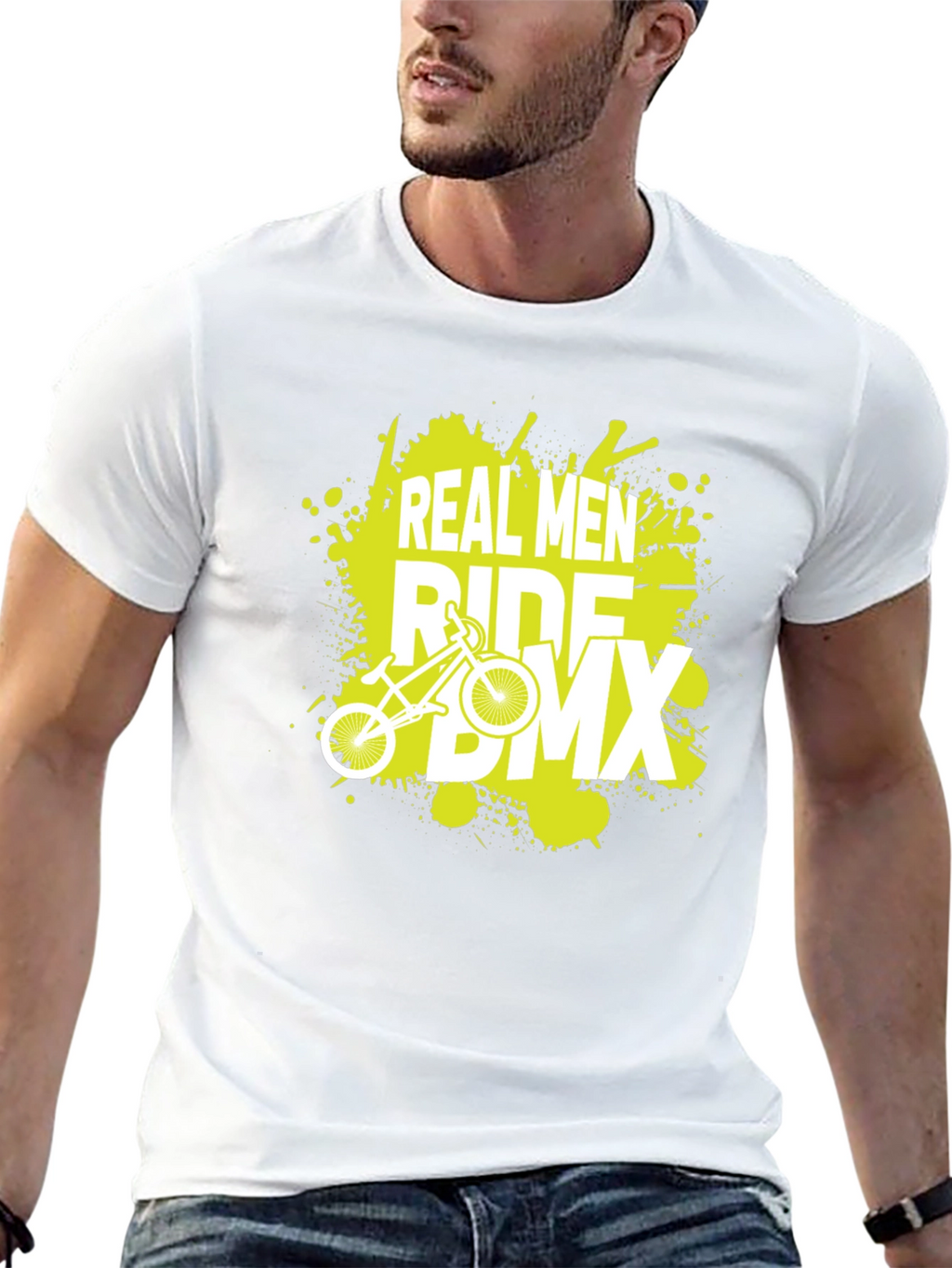 Real Men Ride BMX Graphic Tee - Black