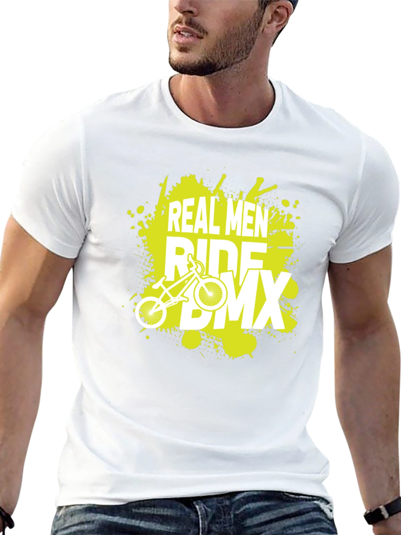 Real Men Ride BMX Graphic Tee - Black