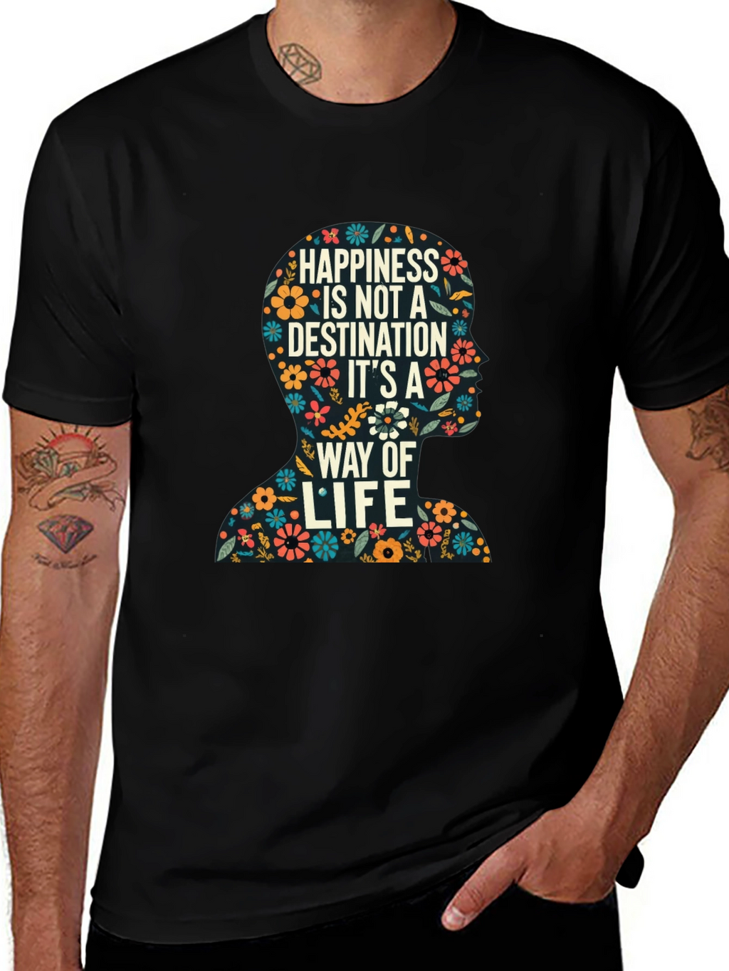 Floral Silhouette Happiness T-Shirt