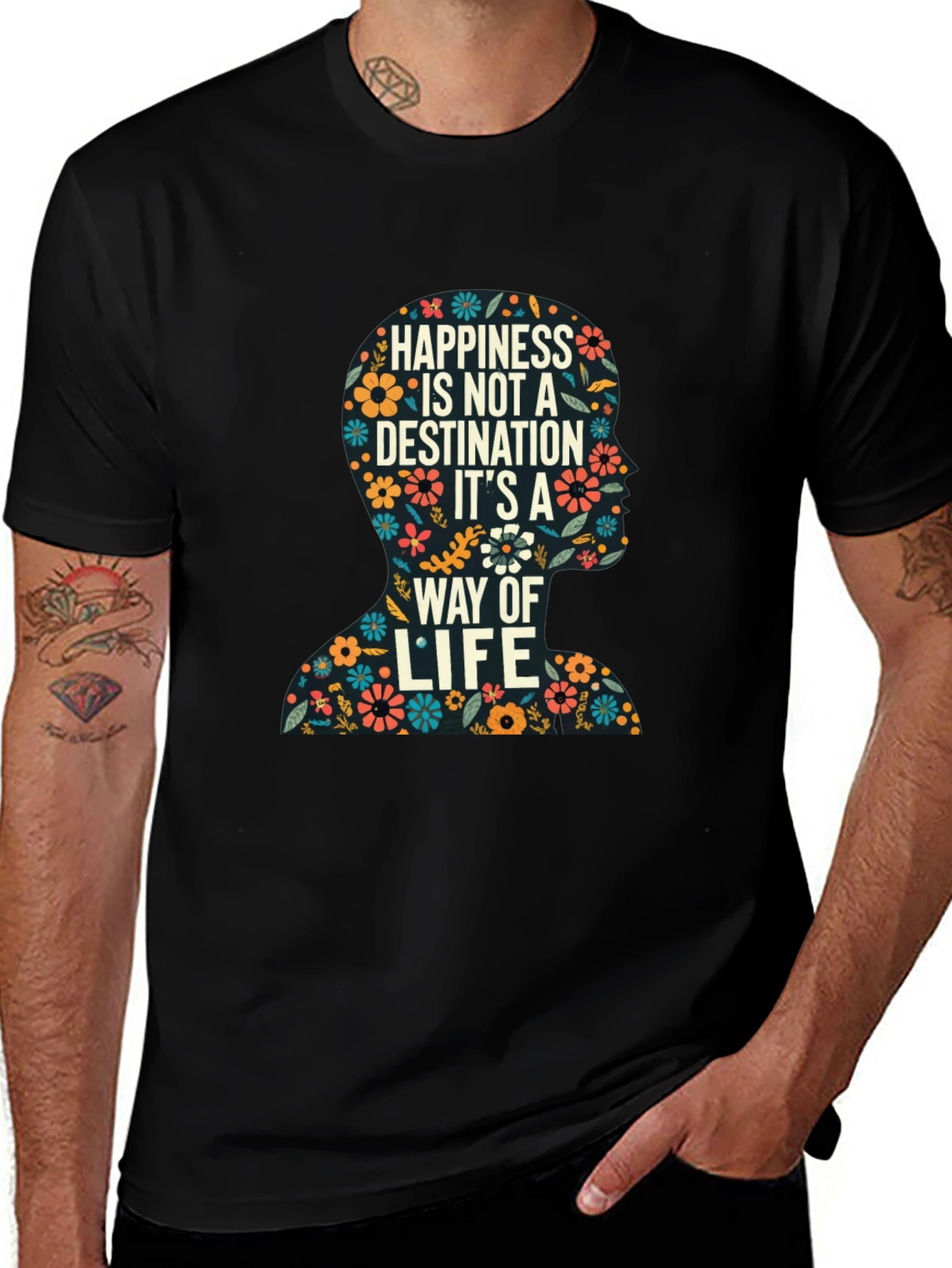 Floral Silhouette Happiness T-Shirt