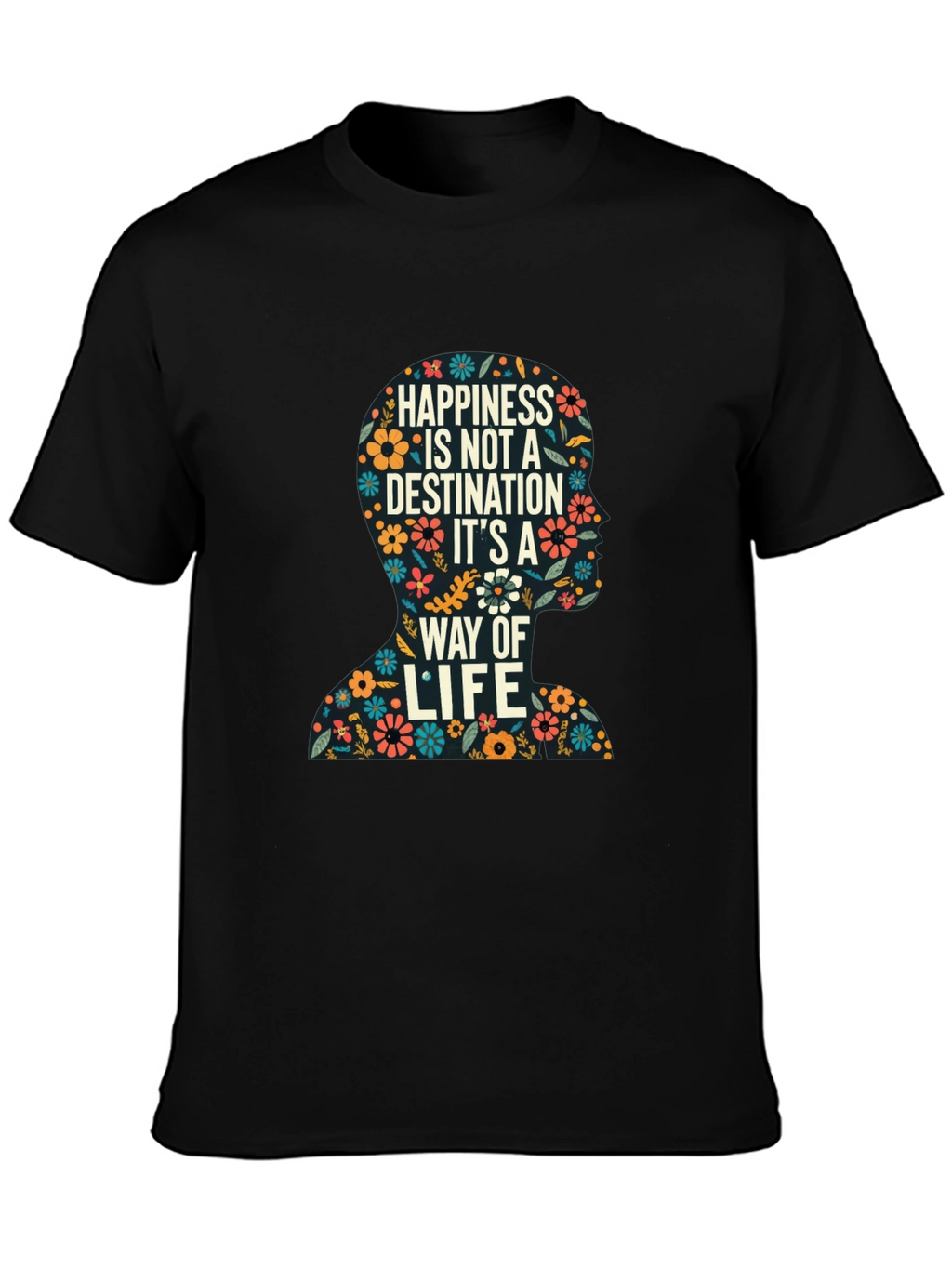 Floral Silhouette Happiness T-Shirt