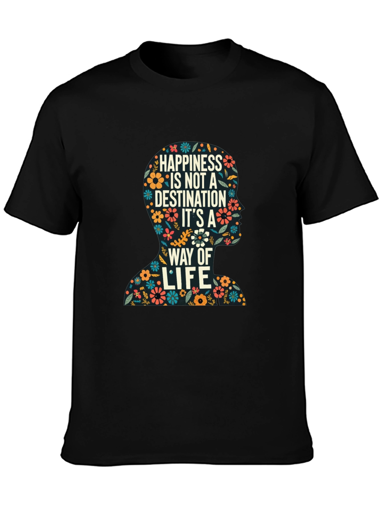 Floral Silhouette Happiness T-Shirt