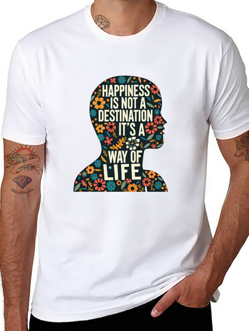 Floral Silhouette Happiness T-Shirt