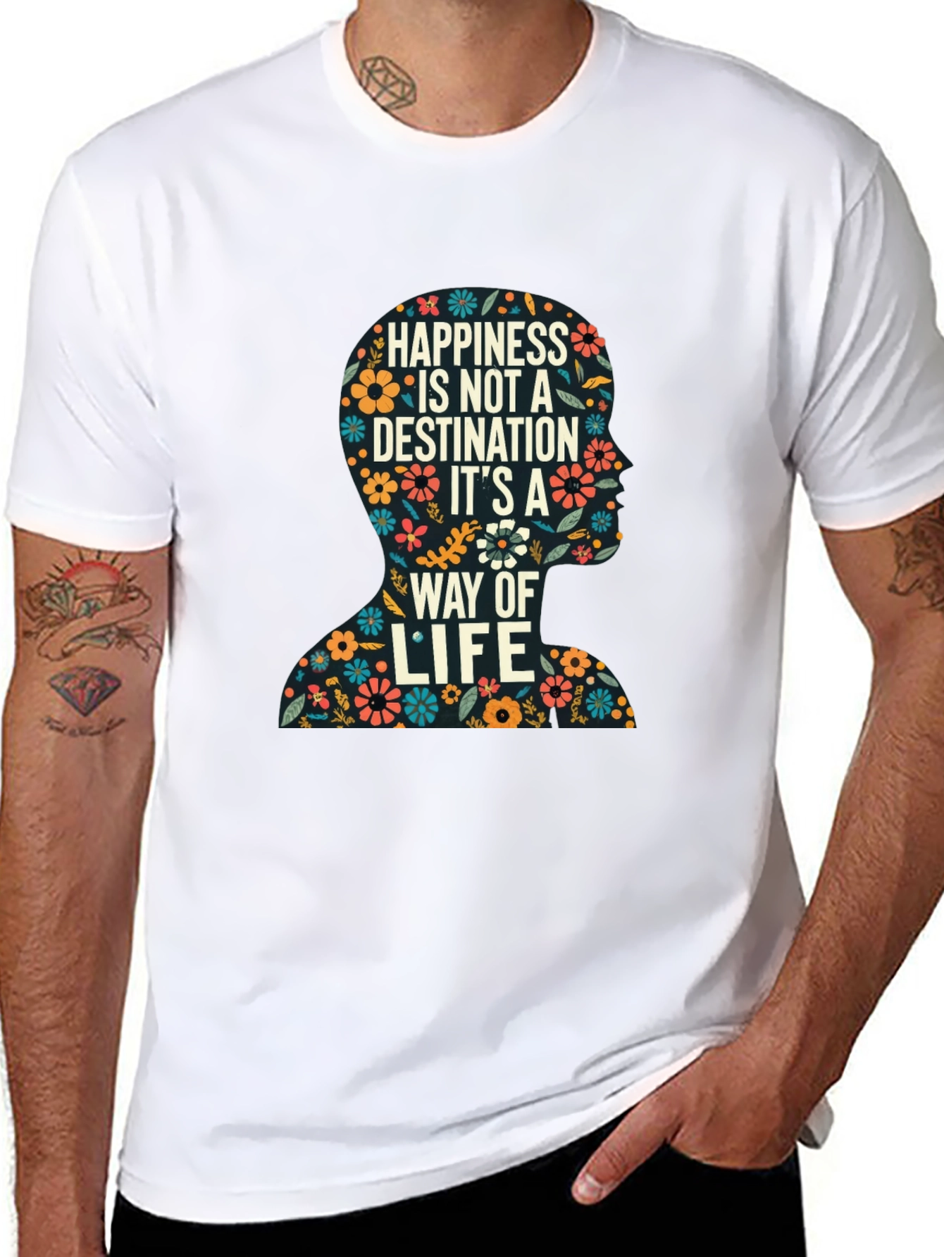 Floral Silhouette Happiness T-Shirt