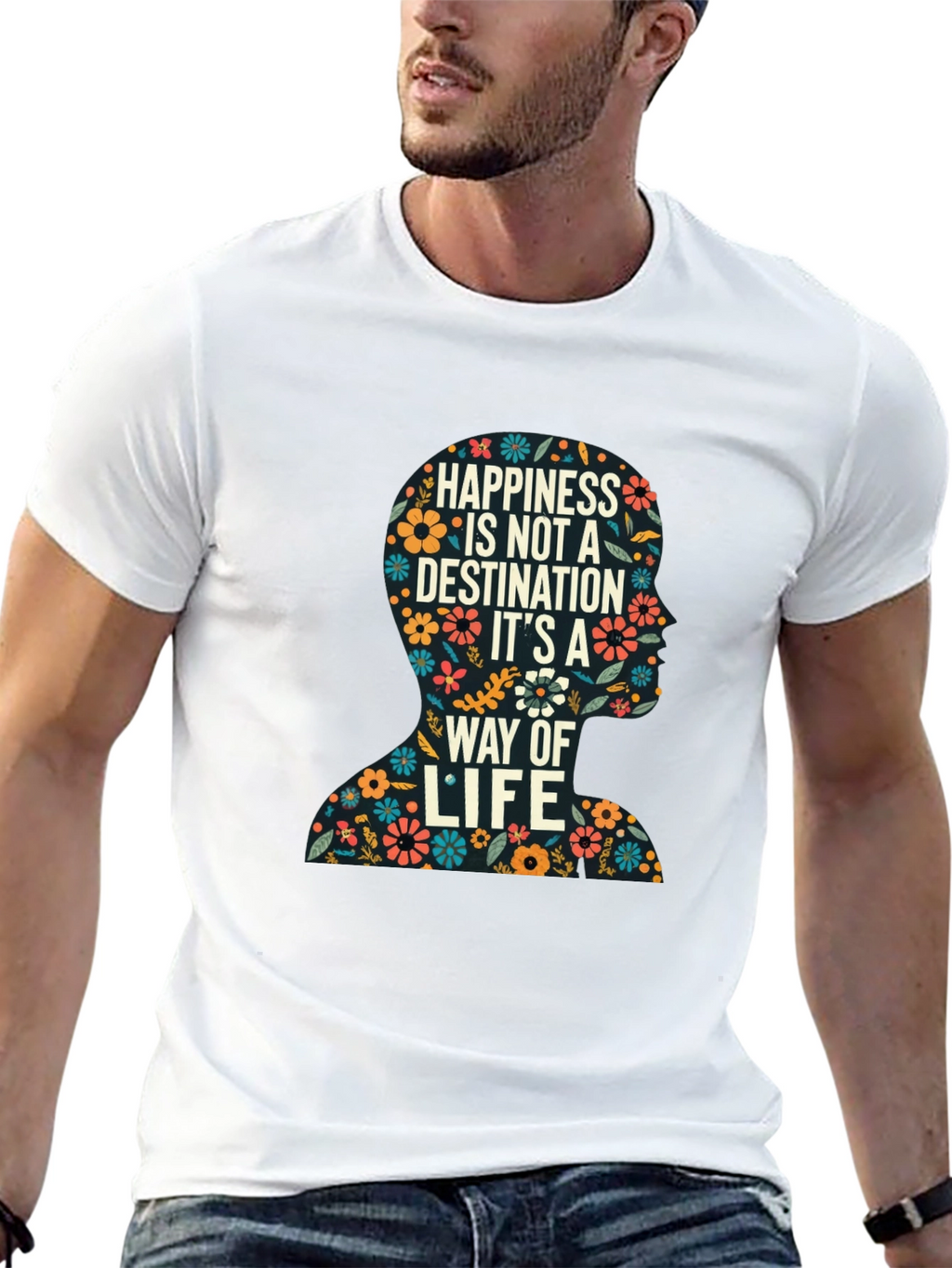 Floral Silhouette Happiness T-Shirt