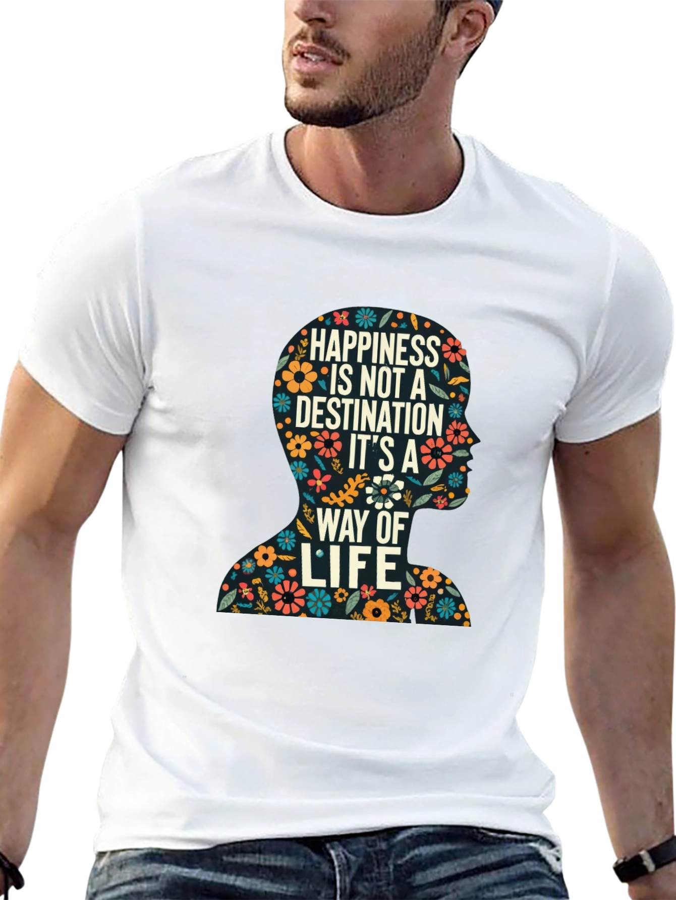 Floral Silhouette Happiness T-Shirt